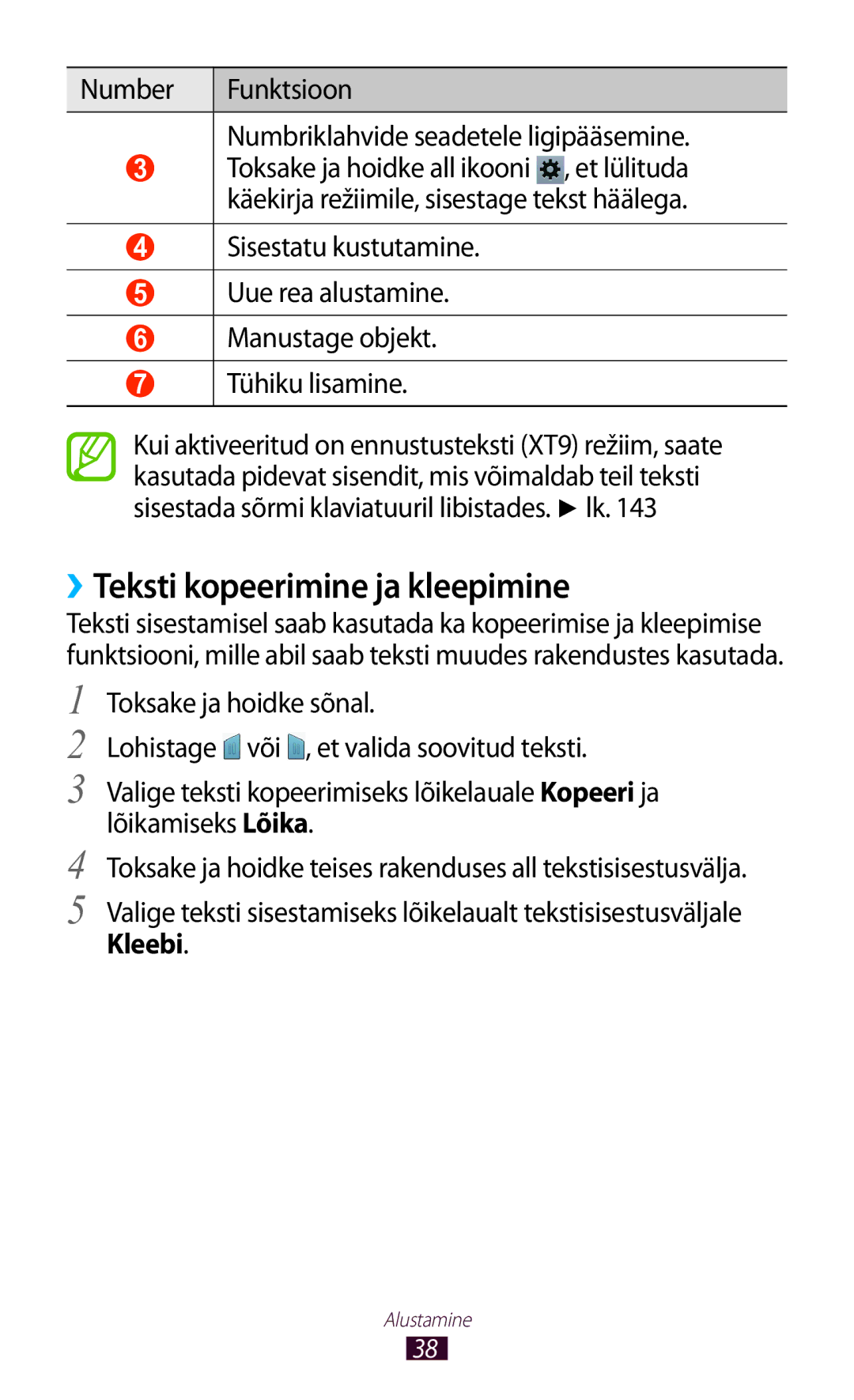 Samsung GT-N8010EAASEB, GT-N8010ZWASEB manual ››Teksti kopeerimine ja kleepimine, Kleebi 