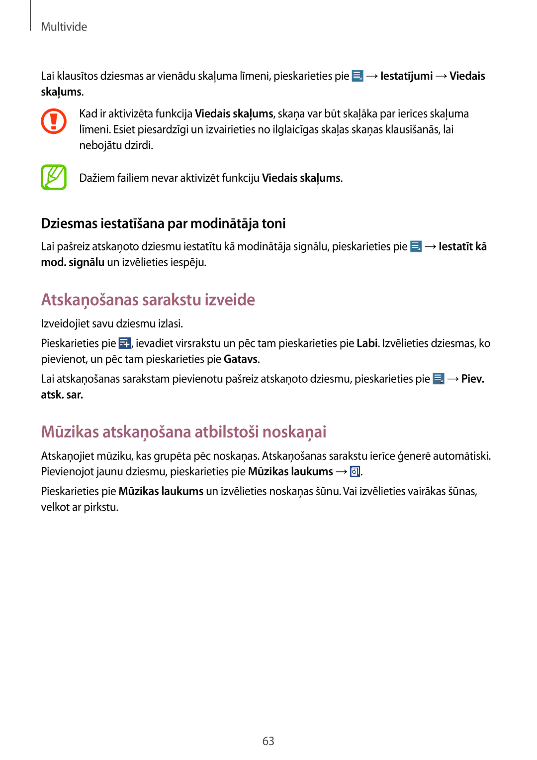 Samsung GT-N8010ZWASEB, GT-N8010EAASEB Atskaņošanas sarakstu izveide, Mūzikas atskaņošana atbilstoši noskaņai, Atsk. sar 