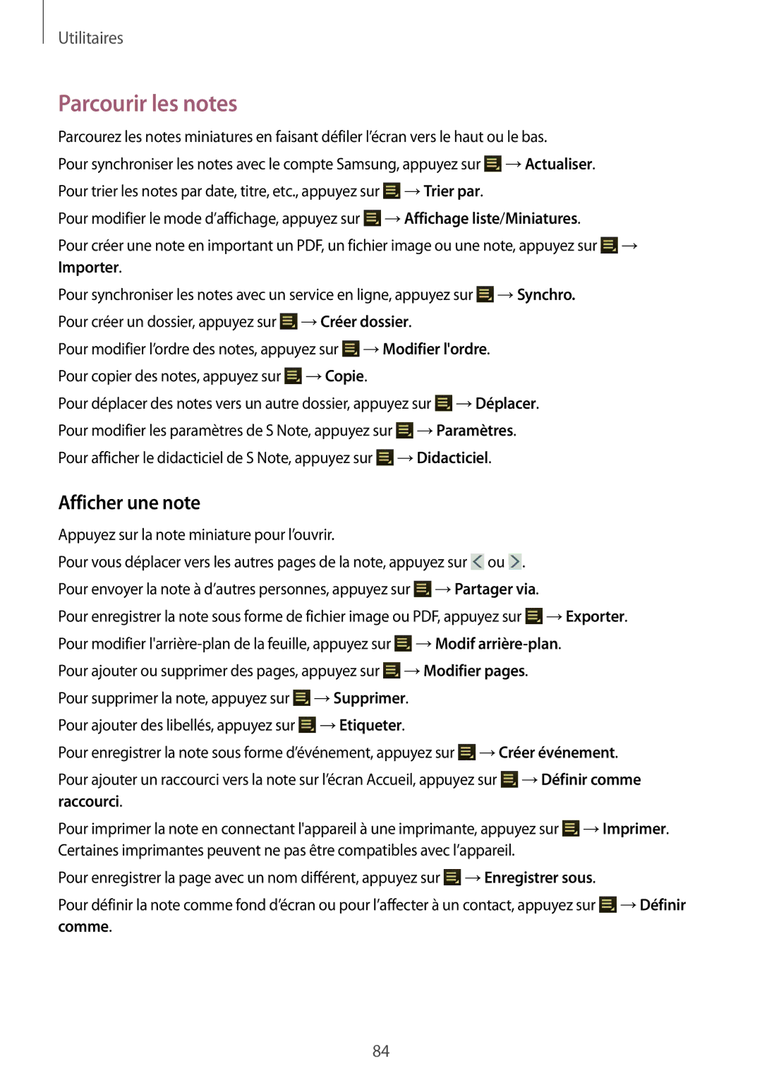 Samsung GT-N8010EAEXEF, GT-N8010ZWXXEF, GT-N8010ZWAXEF, GT-N8010EAXXEF, GT-N8010ZWEXEF Parcourir les notes, Afficher une note 