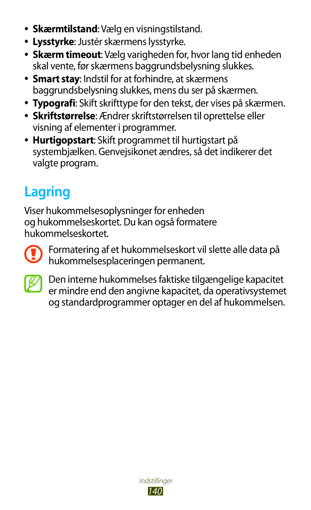 Samsung GT-N8010ZWANEE, GT-N8010ZWXNEE, GT-N8010EAXNEE, GT-N8010GRANEE, GT-N8010EAANEE manual Lagring 