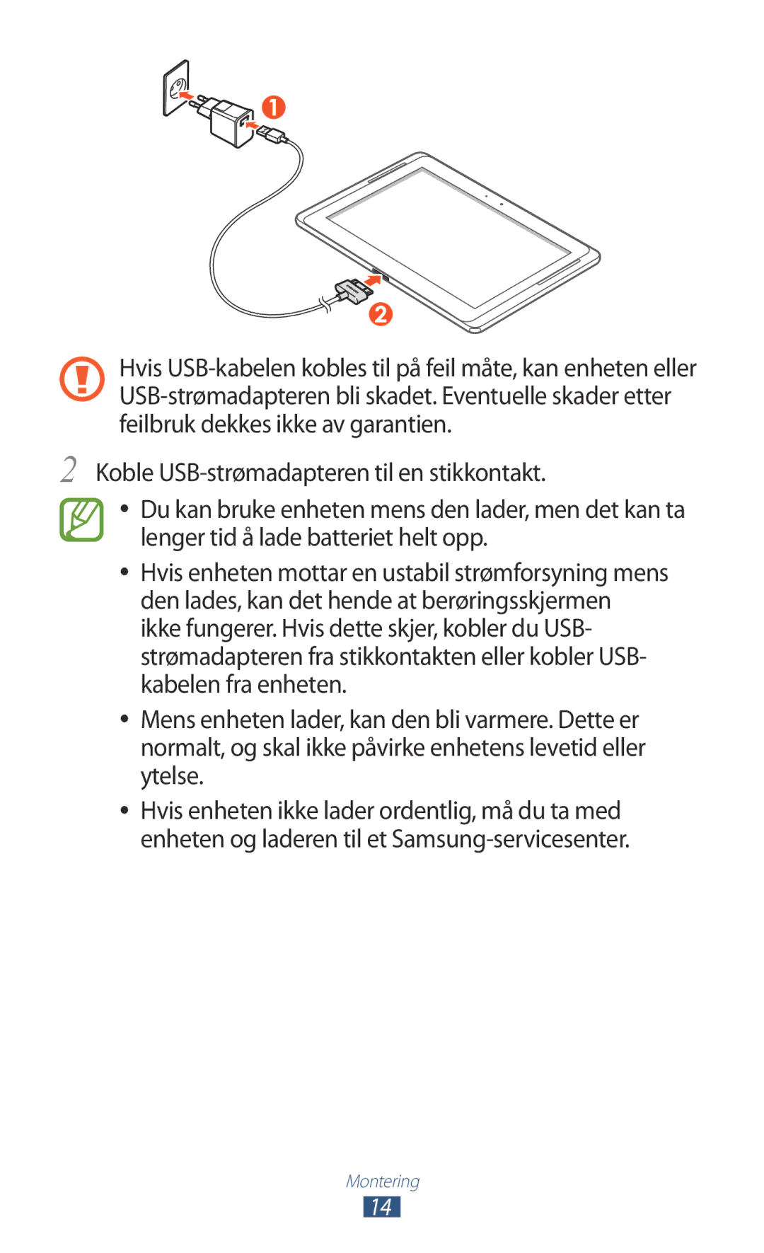 Samsung GT-N8010EAANEE, GT-N8010ZWANEE, GT-N8010ZWXNEE, GT-N8010EAXNEE, GT-N8010GRANEE manual Montering 