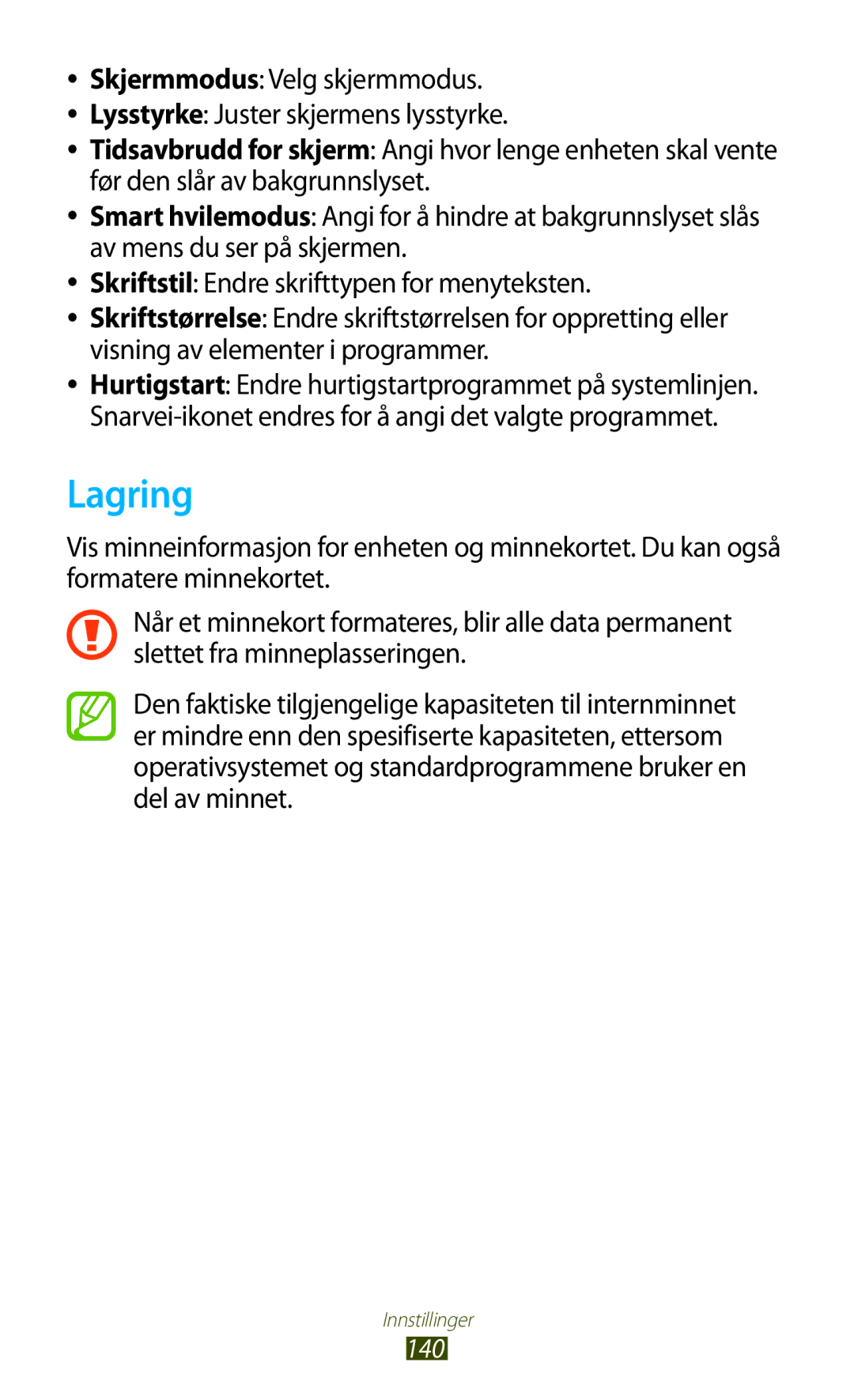 Samsung GT-N8010ZWANEE, GT-N8010ZWXNEE, GT-N8010EAXNEE, GT-N8010GRANEE, GT-N8010EAANEE manual Lagring 