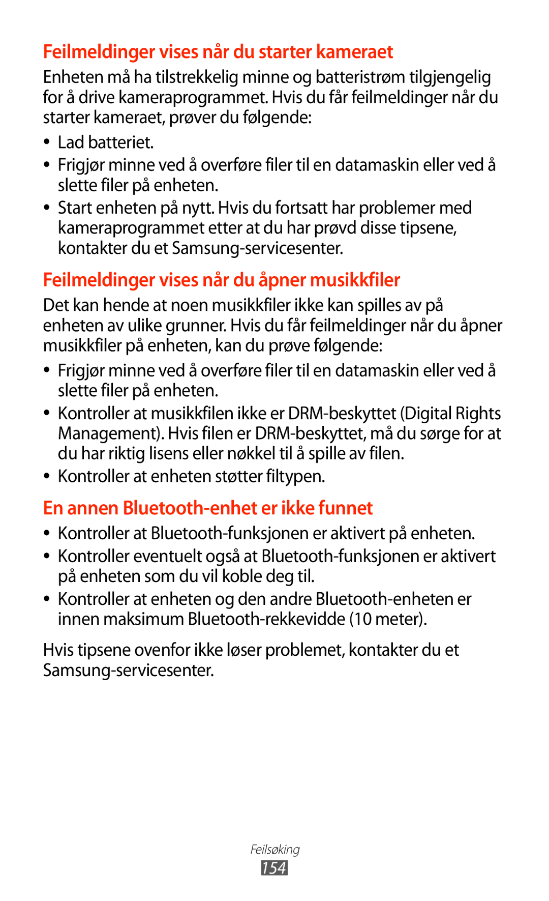 Samsung GT-N8010EAANEE, GT-N8010ZWANEE Feilmeldinger vises når du starter kameraet, Kontroller at enheten støtter filtypen 