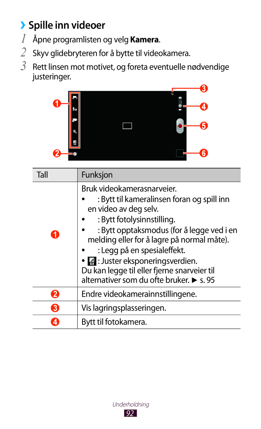 Samsung GT-N8010EAXNEE, GT-N8010ZWANEE, GT-N8010ZWXNEE, GT-N8010GRANEE manual ››Spille inn videoer, En video av deg selv 