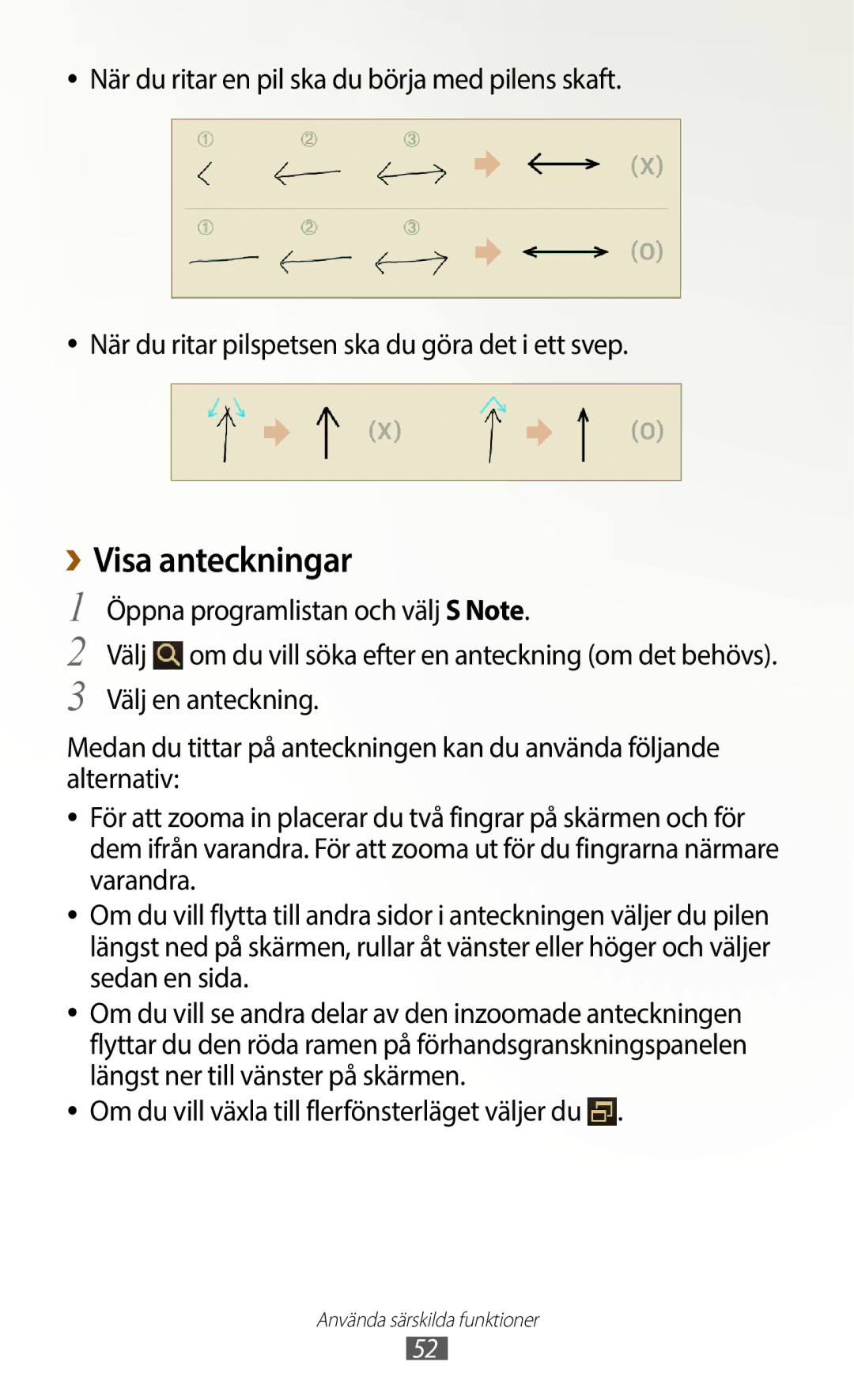 Samsung GT-N8010EAXNEE, GT-N8010ZWANEE manual Visa anteckningar, Öppna programlistan och välj S Note, Välj en anteckning 