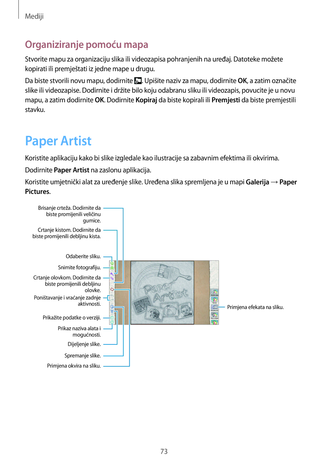 Samsung GT-N8010ZWASMO, GT-N8010ZWATRA, GT-N8010GRATRA, GT-N8010EAATRA, GT-N8010EAASMO manual Paper Artist, Pictures 