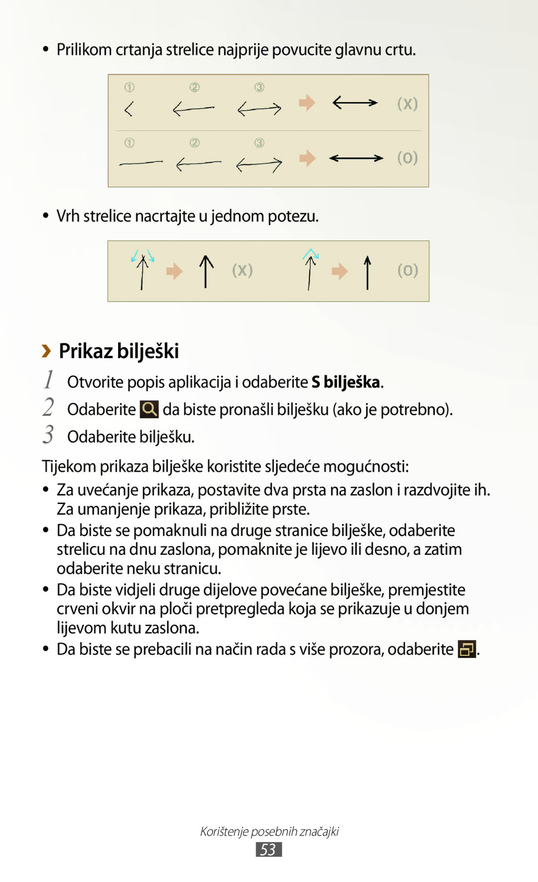 Samsung GT-N8010ZWASMO manual Prikaz bilješki, Otvorite popis aplikacija i odaberite S bilješka, Odaberite bilješku 