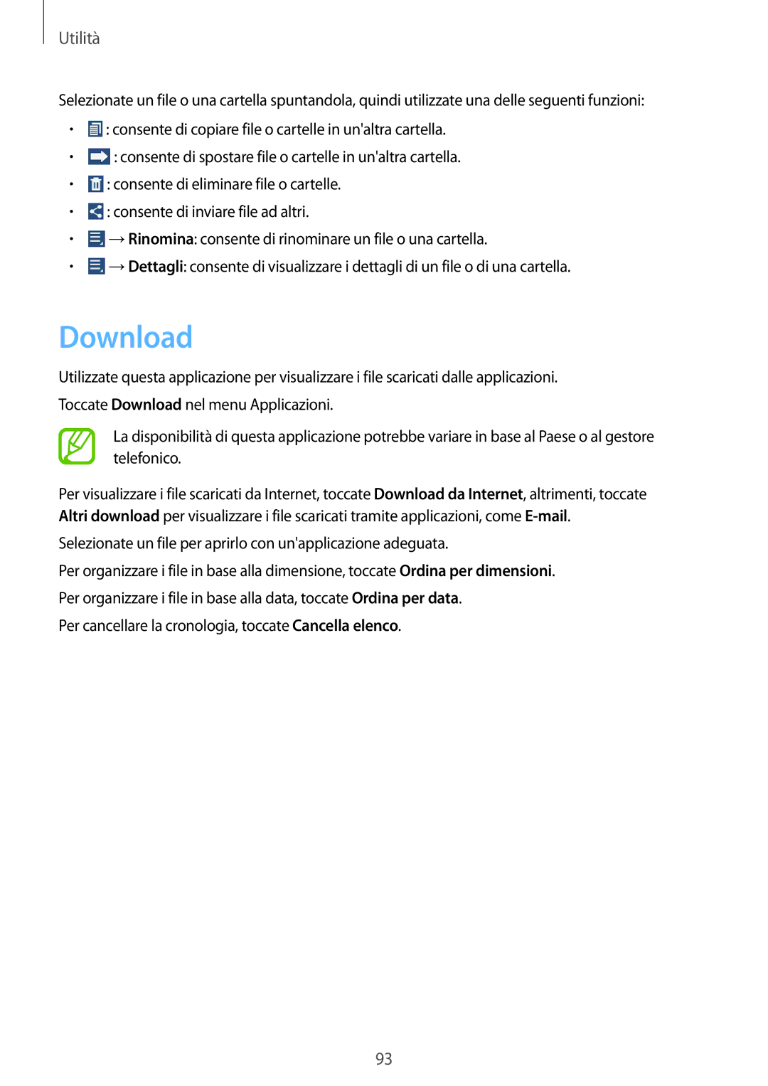 Samsung GT-N8010ZWAITV, GT-N8010ZWATUR manual Download, Selezionate un file per aprirlo con unapplicazione adeguata 