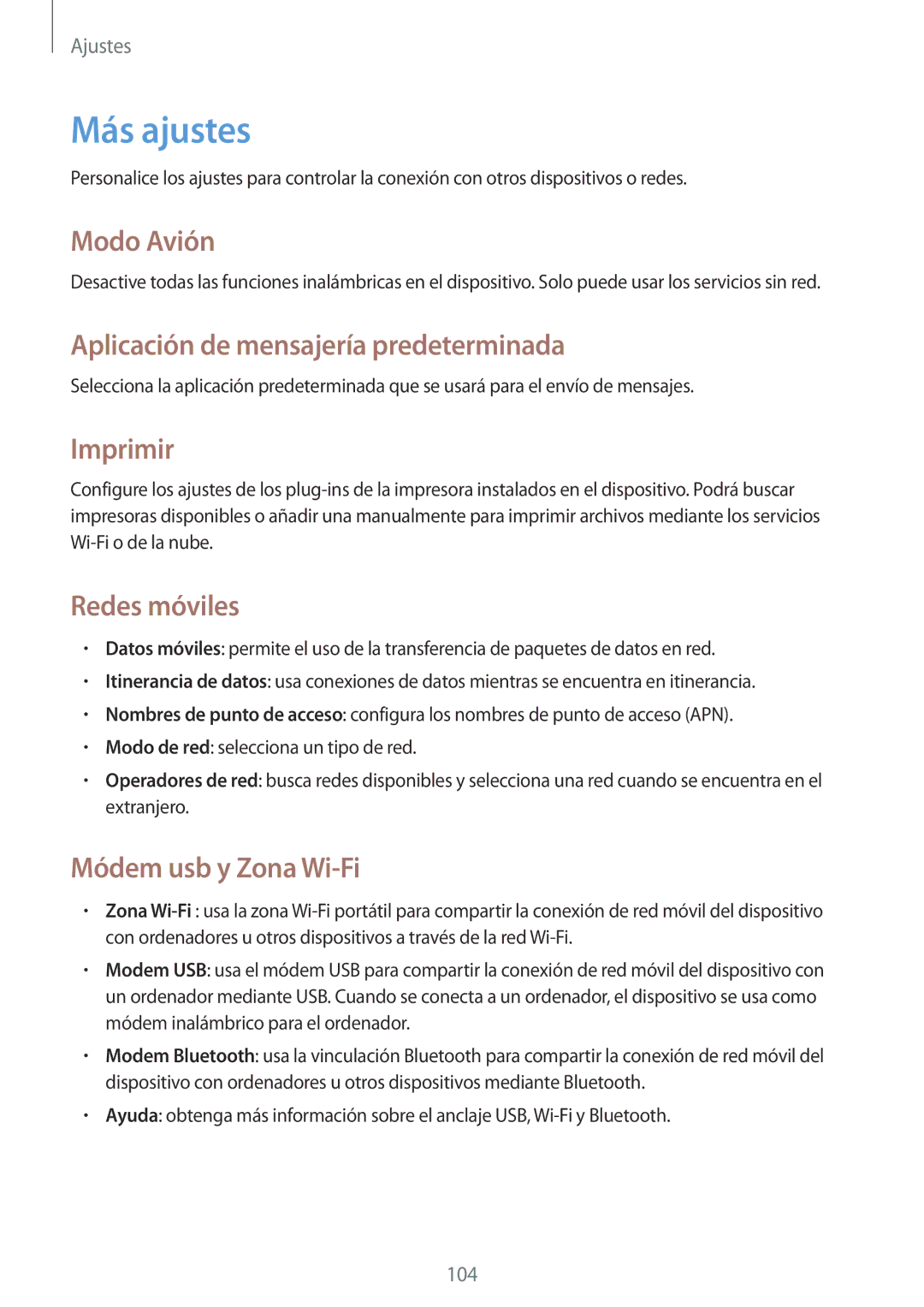 Samsung GT-N8020EAAATL manual Más ajustes 