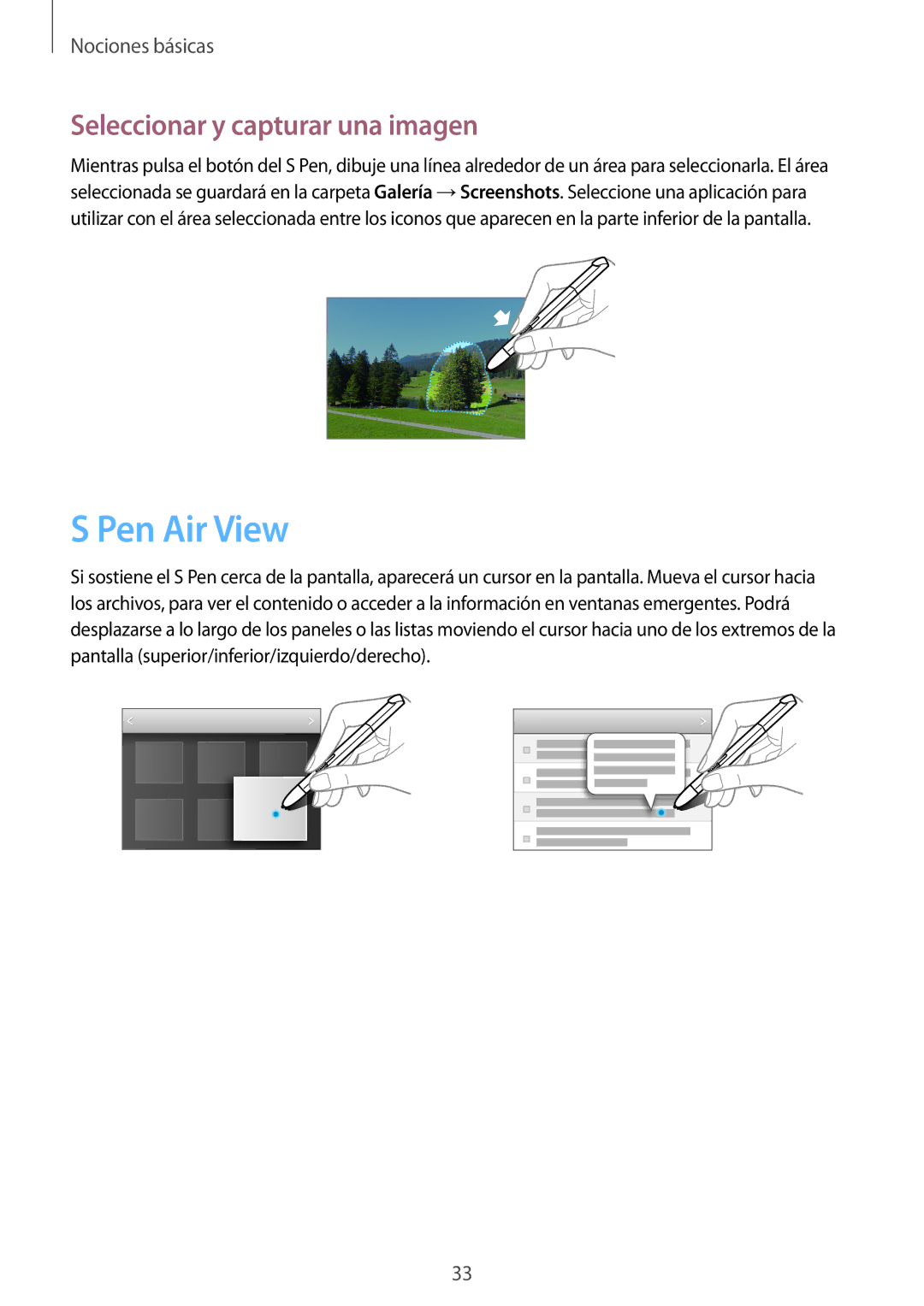 Samsung GT-N8020EAAATL manual Pen Air View, Seleccionar y capturar una imagen 
