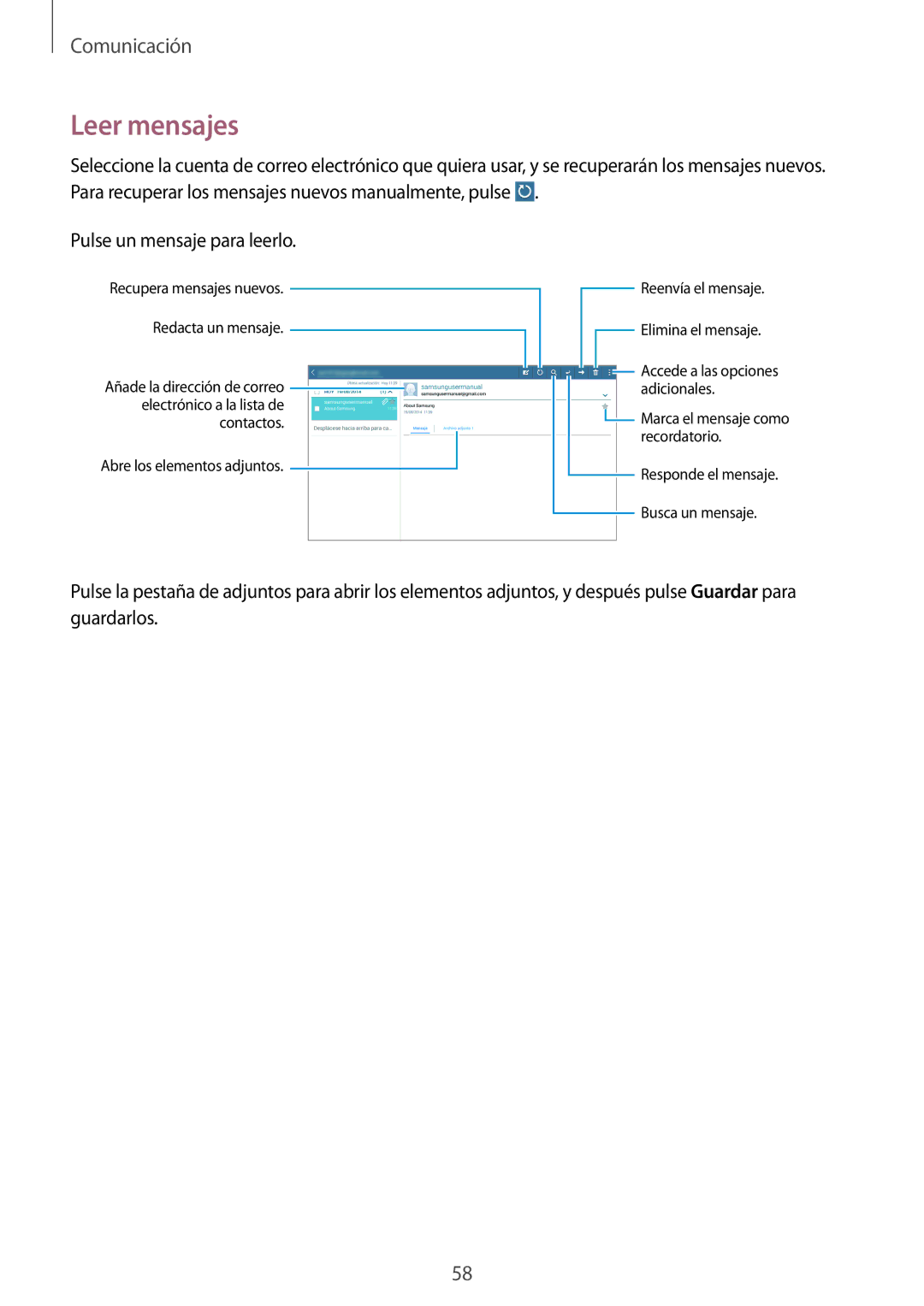 Samsung GT-N8020EAAATL manual Leer mensajes 