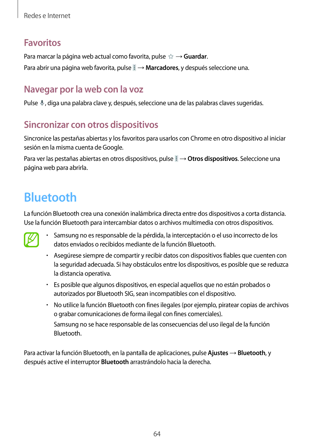 Samsung GT-N8020EAAATL manual Bluetooth, Sincronizar con otros dispositivos 