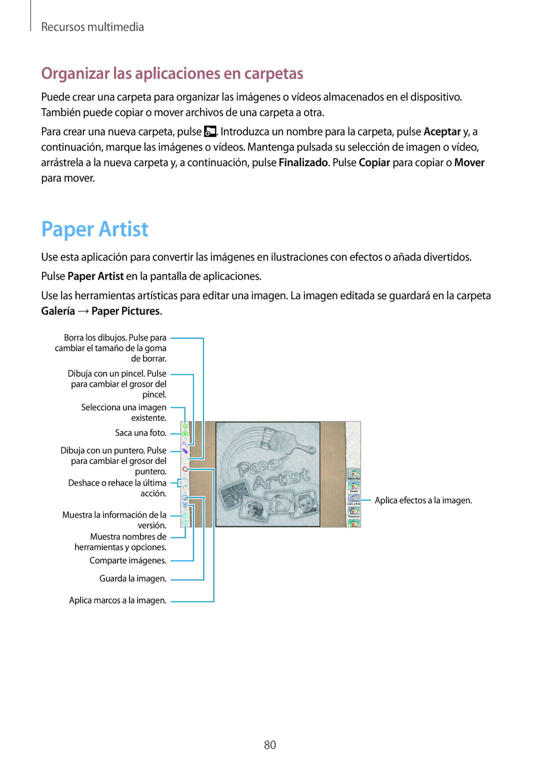 Samsung GT-N8020EAAATL manual Paper Artist, Puntero 