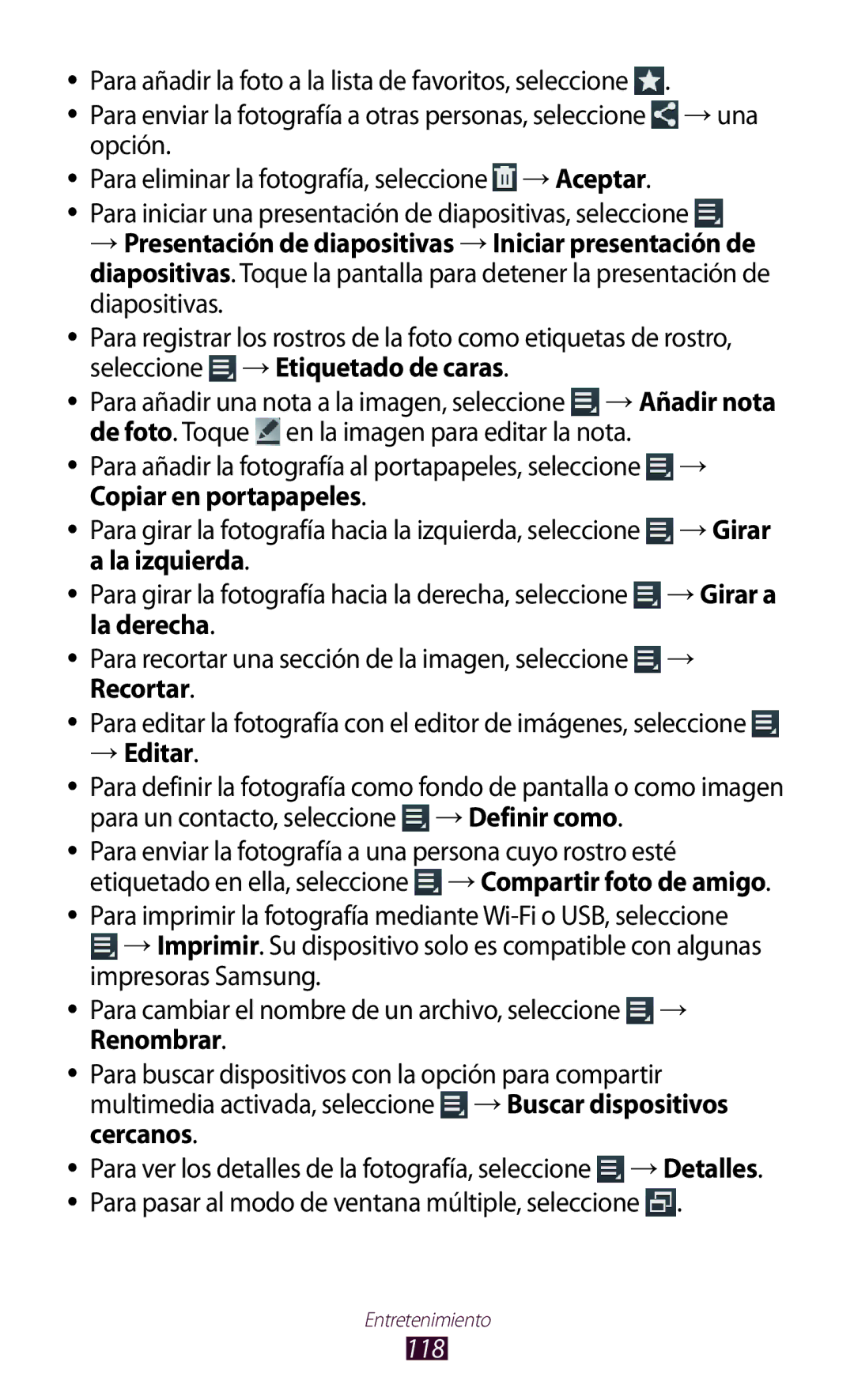 Samsung GT-N8020EAAATL manual Copiar en portapapeles, 118 