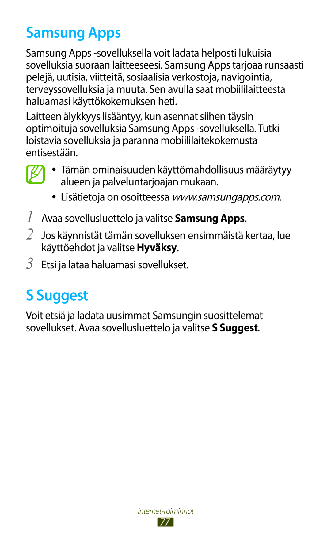 Samsung GT-N8020ZWATLA, GT-N8020EAATLA, GT-N8020EAANEE, GT-N8020ZWATEN, GT-N8020ZWANEE, GT-N8020ZWAHTD Samsung Apps, Suggest 