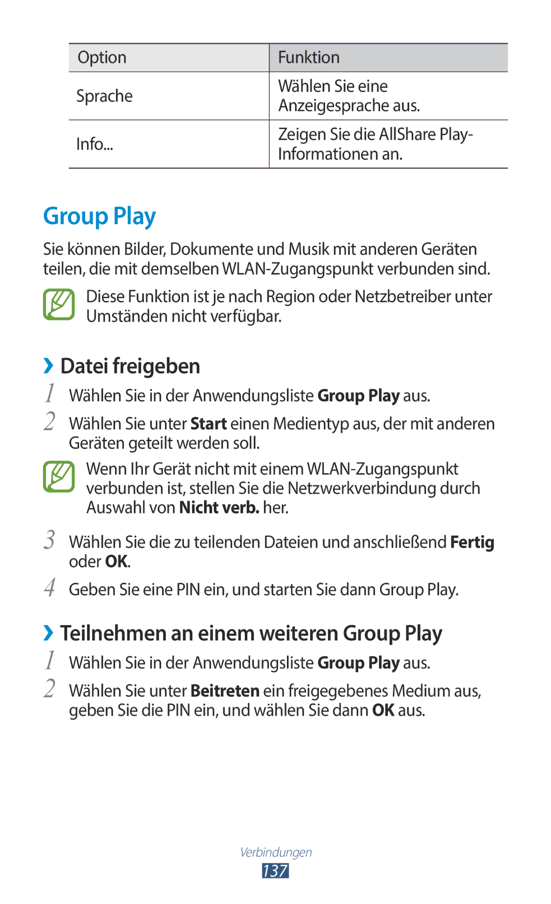 Samsung GT-N8020ZWATCL ››Teilnehmen an einem weiteren Group Play, Wählen Sie in der Anwendungsliste Group Play aus 