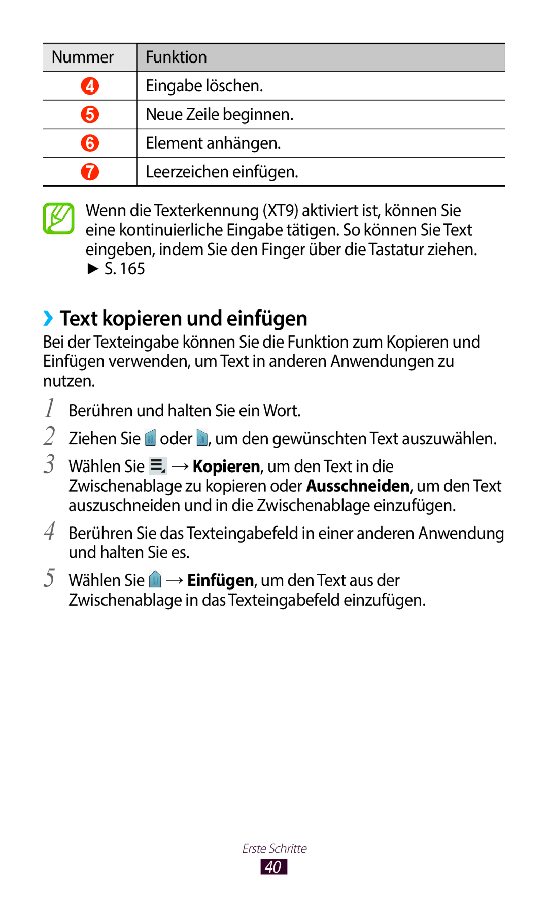 Samsung GT-N8020ZWATPH, GT-N8020EAATPH, GT-N8020ZWAVD2, GT-N8020EAATMN, GT-N8020ZWADTM manual ››Text kopieren und einfügen 