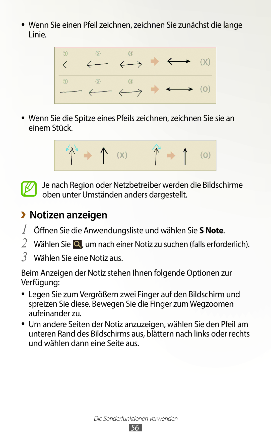 Samsung GT-N8020EAATMN, GT-N8020EAATPH, GT-N8020ZWAVD2, GT-N8020ZWADTM, GT-N8020ZWATPH, GT-N8020ZWATCL manual Notizen anzeigen 