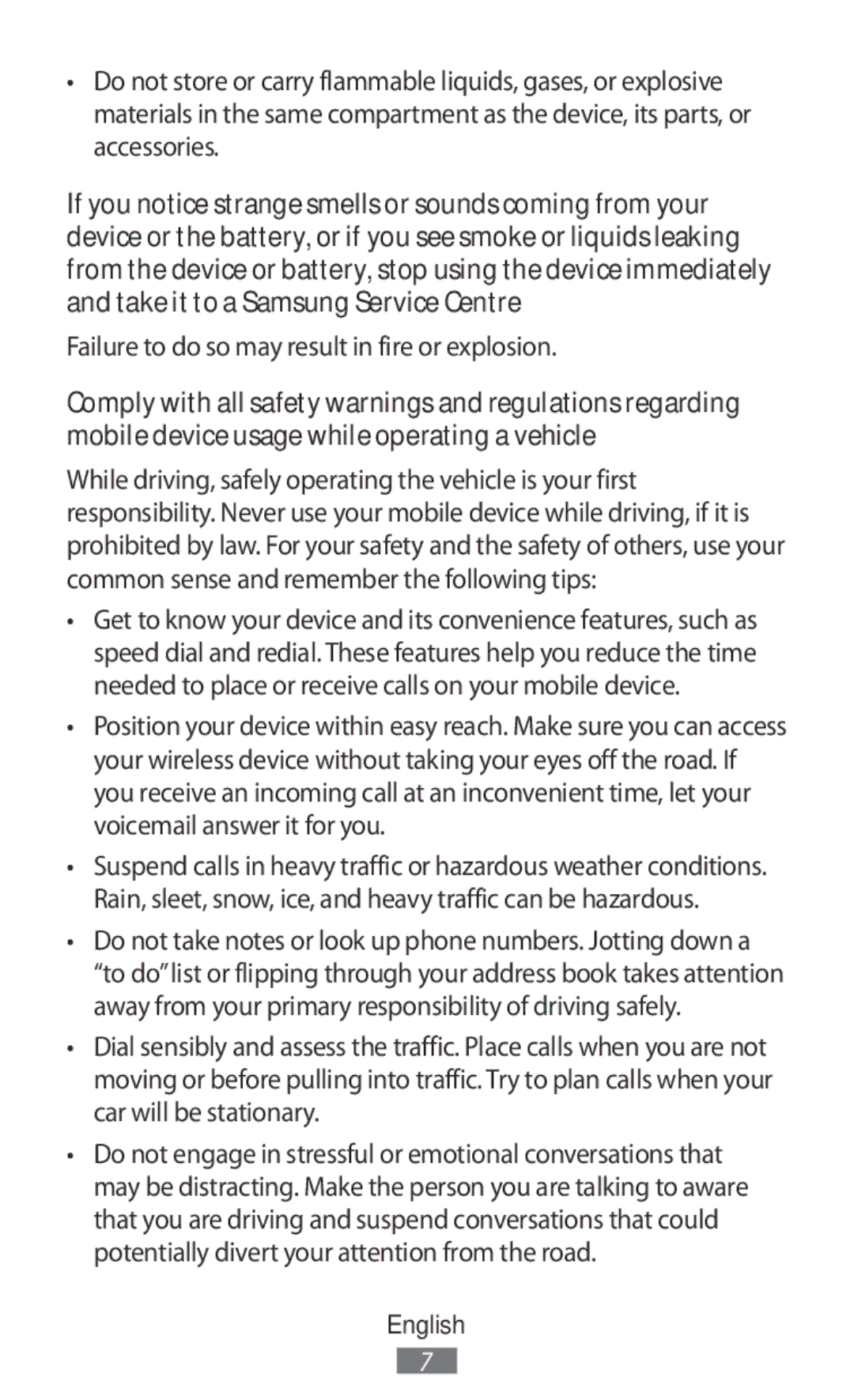 Samsung SM-T2110MKATMN, GT-N8020EAATPH, SM-T2110MKATPL, SM-T2110MKAATO manual Failure to do so may result in fire or explosion 