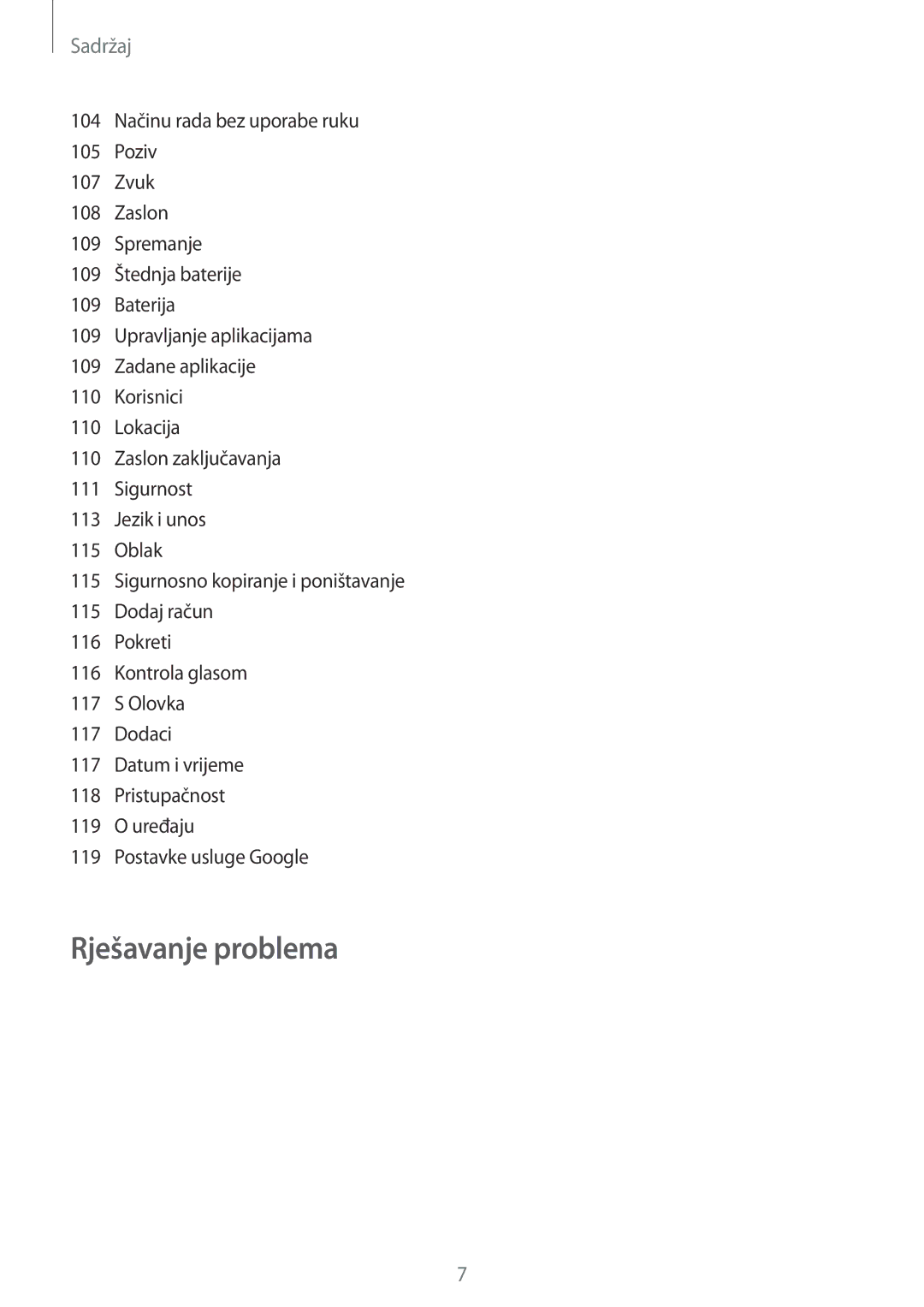 Samsung GT-N8020EAACRO, GT-N8020EAAVIP manual Rješavanje problema 