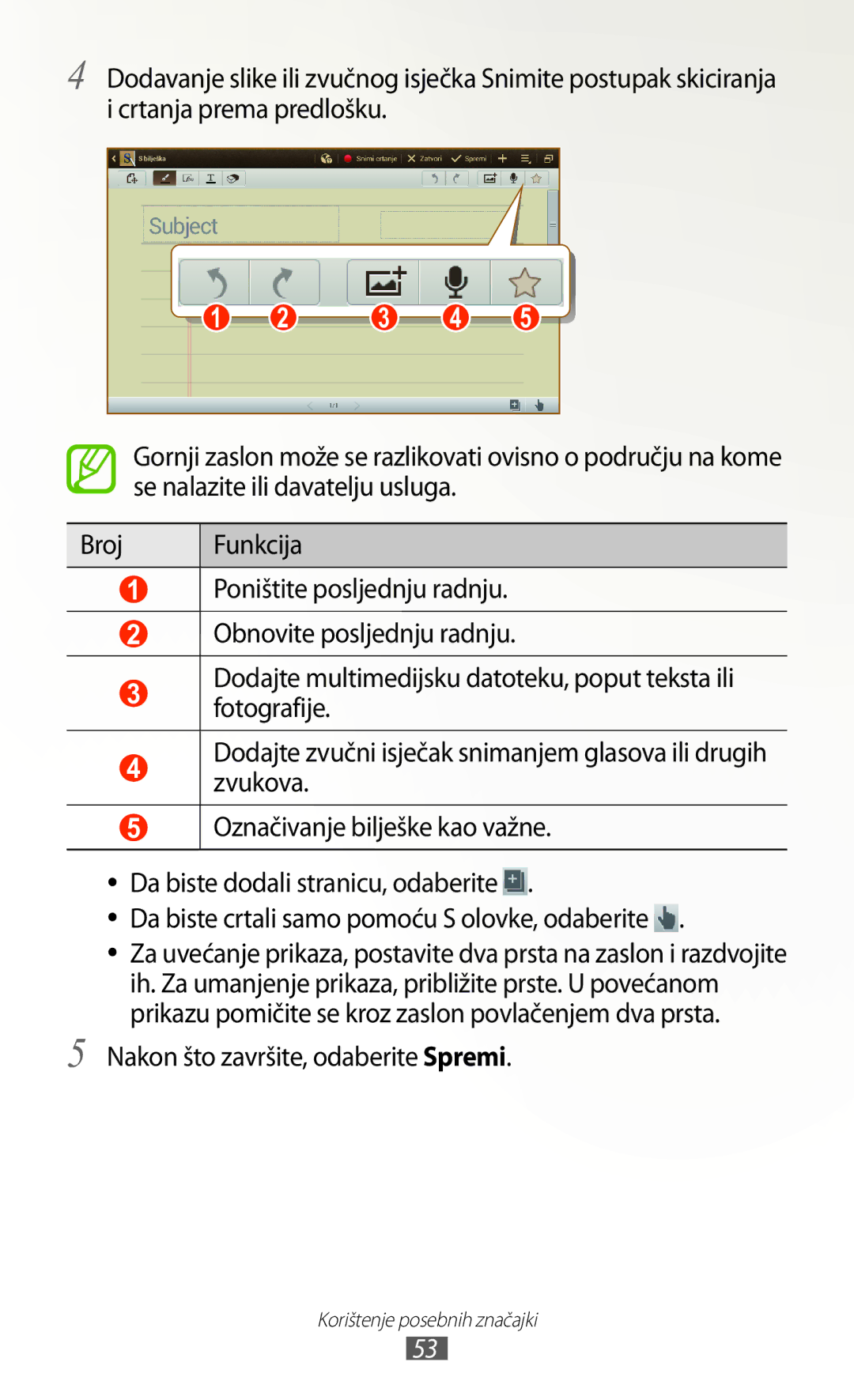 Samsung GT-N8020EAACRO, GT-N8020EAAVIP manual Nakon što završite, odaberite Spremi 