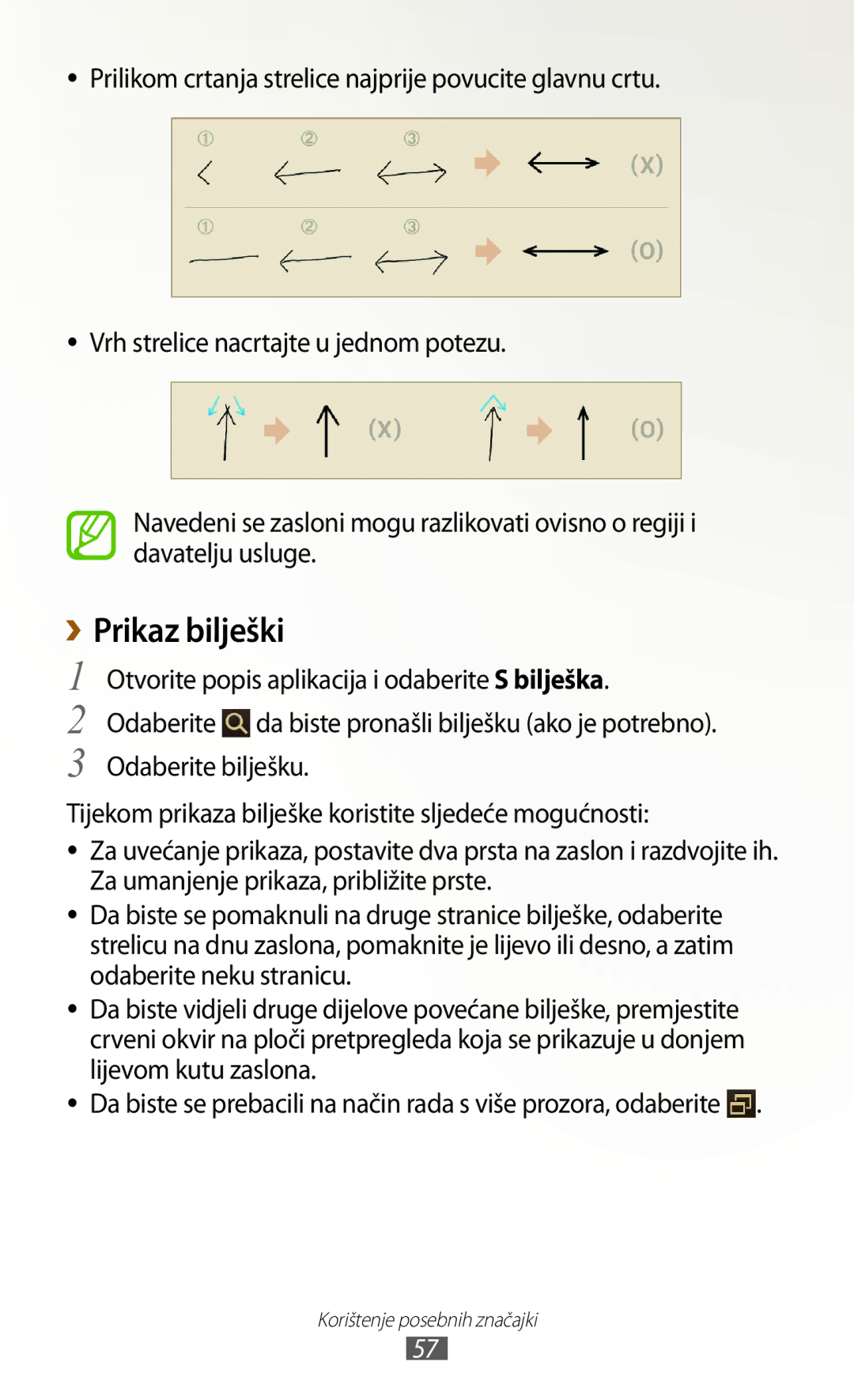 Samsung GT-N8020EAACRO manual Prikaz bilješki, Otvorite popis aplikacija i odaberite S bilješka, Odaberite bilješku 