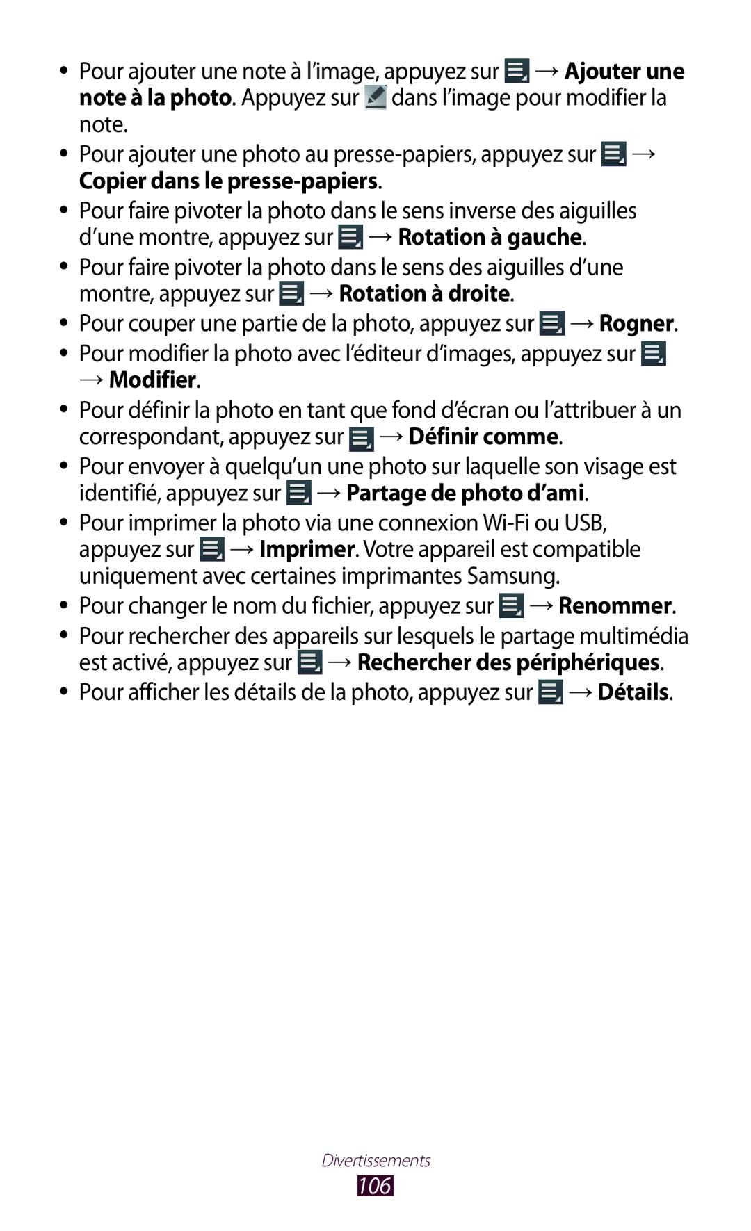 Samsung GT-N8020EAASFR, GT-N8020EAAXEF, GT-N8020ZWAFTM manual → Modifier, →Détails 