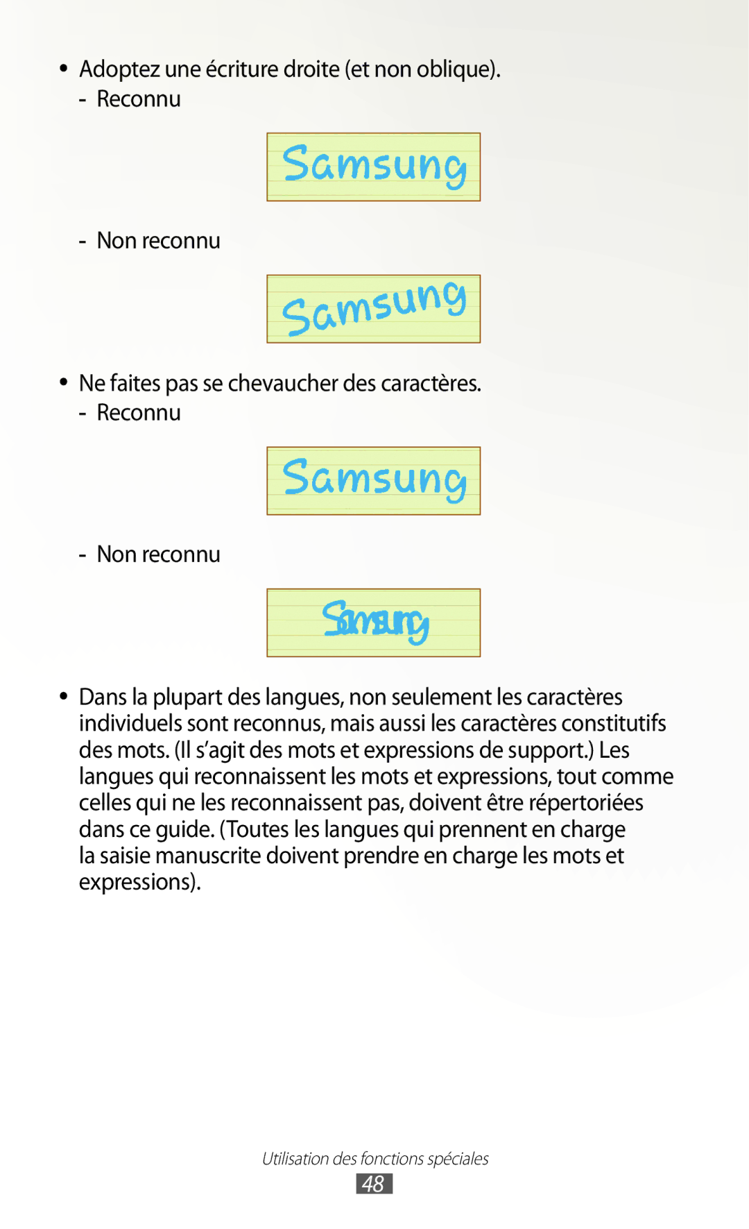 Samsung GT-N8020EAAXEF, GT-N8020EAASFR, GT-N8020ZWAFTM manual Utilisation des fonctions spéciales 