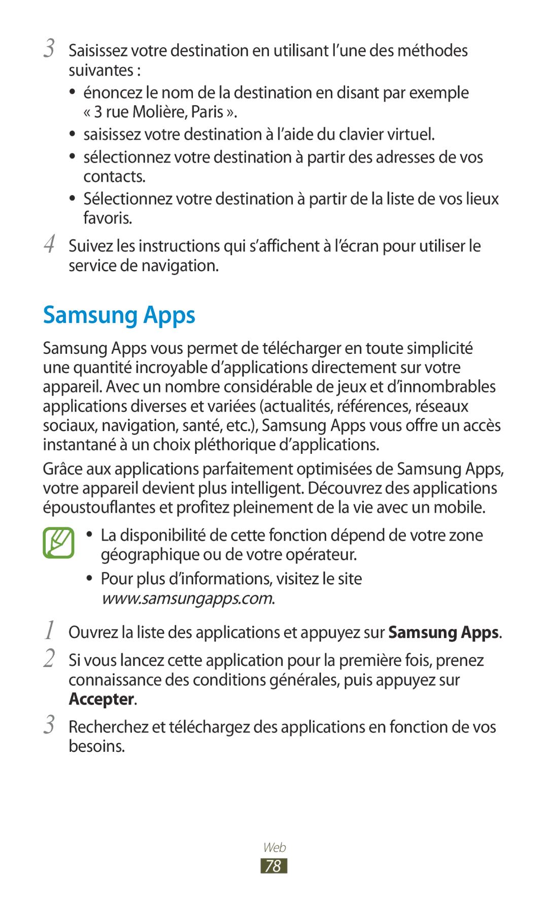 Samsung GT-N8020EAAXEF, GT-N8020EAASFR, GT-N8020ZWAFTM manual Samsung Apps 