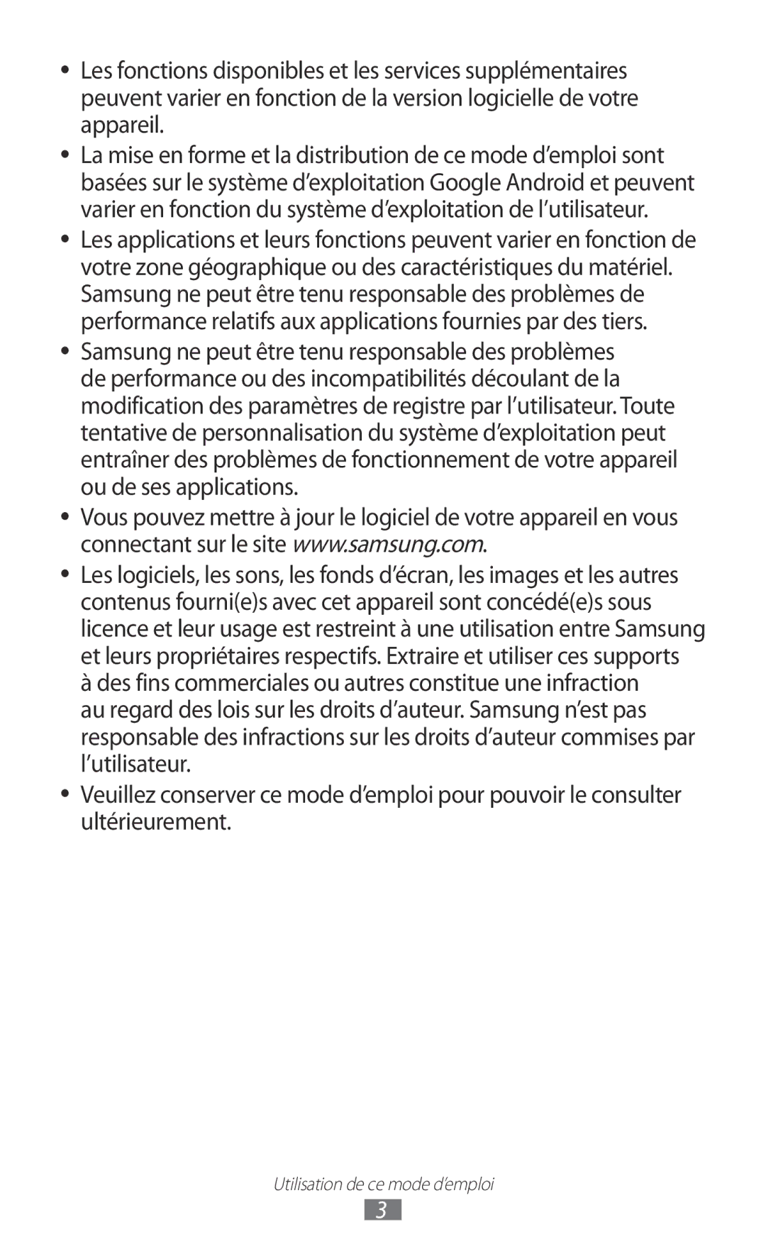 Samsung GT-N8020EAAXEF, GT-N8020EAASFR, GT-N8020ZWAFTM manual Utilisation de ce mode d’emploi 