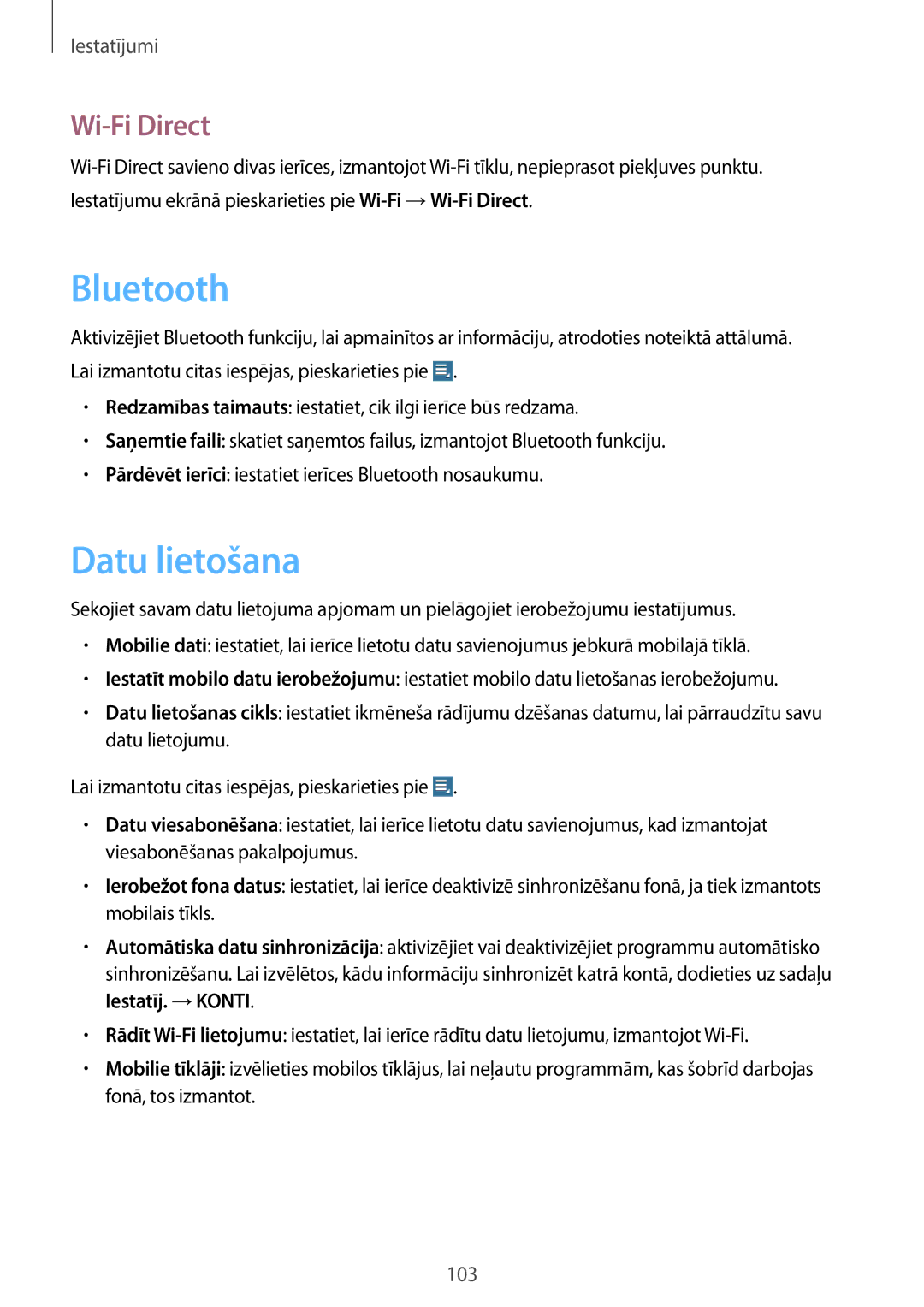 Samsung GT-N8020EAASEB, GT-N8020ZWASEB manual Datu lietošana, Wi-Fi Direct 