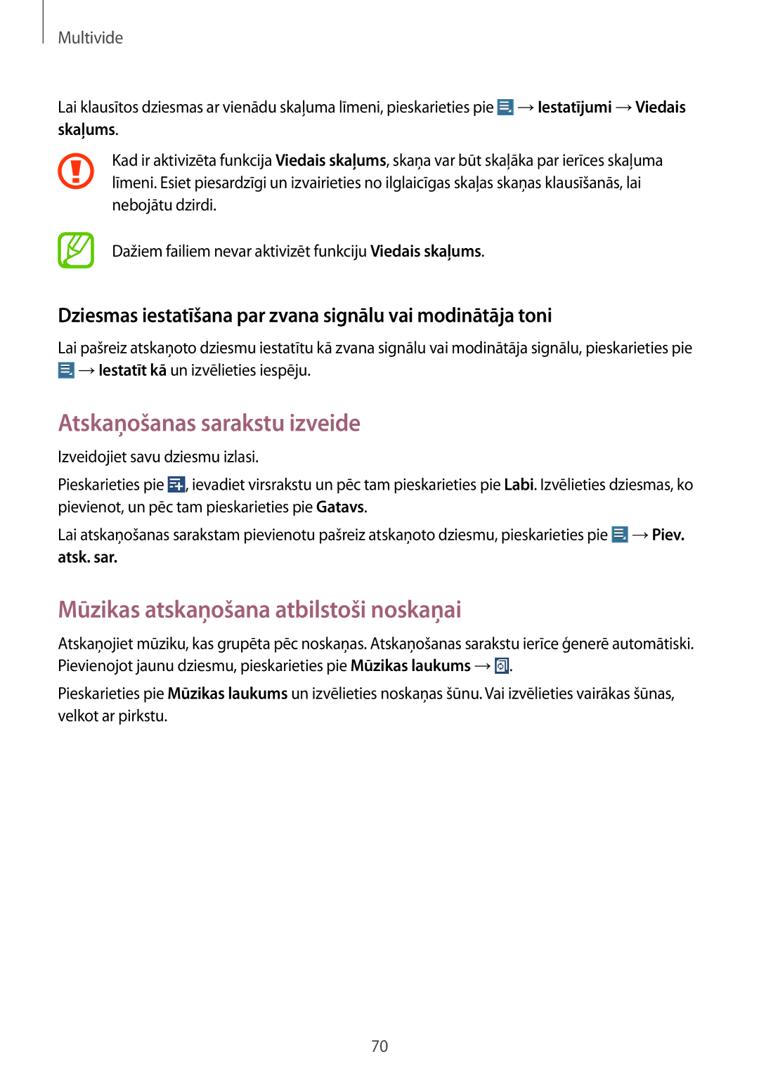 Samsung GT-N8020ZWASEB, GT-N8020EAASEB Atskaņošanas sarakstu izveide, Mūzikas atskaņošana atbilstoši noskaņai, Atsk. sar 