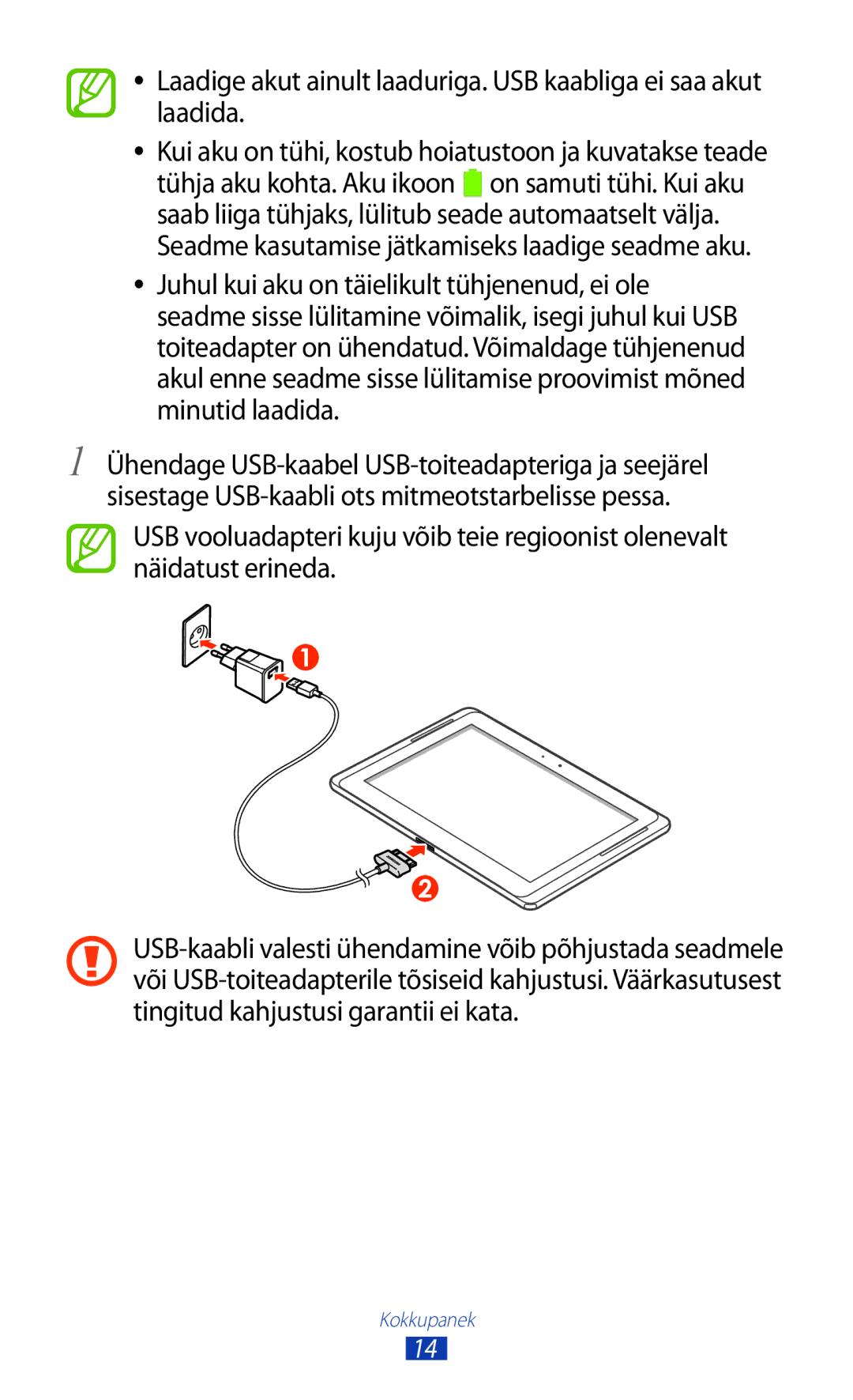 Samsung GT-N8020ZWASEB, GT-N8020EAASEB manual Kokkupanek 