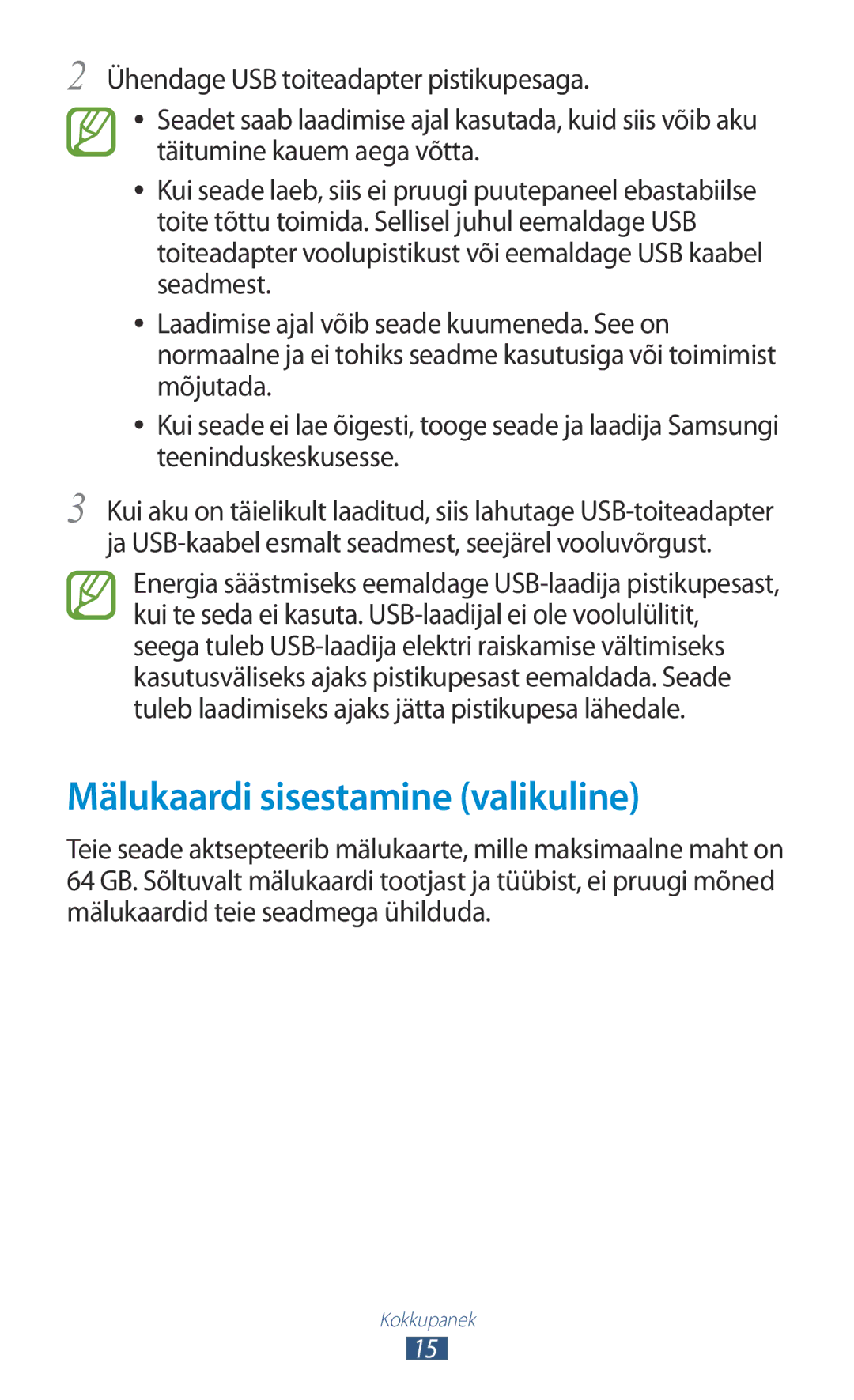 Samsung GT-N8020EAASEB, GT-N8020ZWASEB manual Mälukaardi sisestamine valikuline 