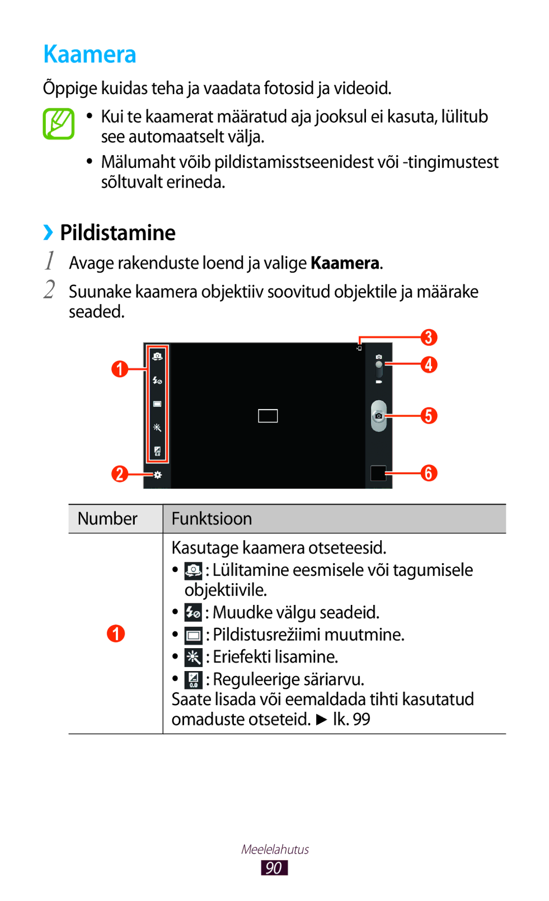 Samsung GT-N8020ZWASEB, GT-N8020EAASEB manual Kaamera, ››Pildistamine 