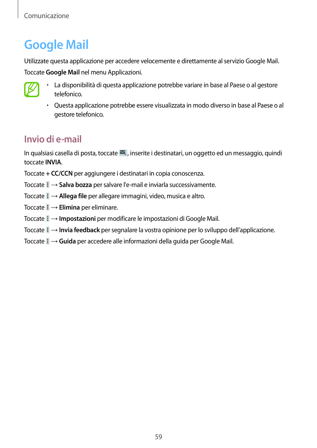 Samsung GT-N8020EAATLA, GT-N8020ZWATIM, GT-N8020EAAOMN, GT-N8020ZWAOMN manual Google Mail 