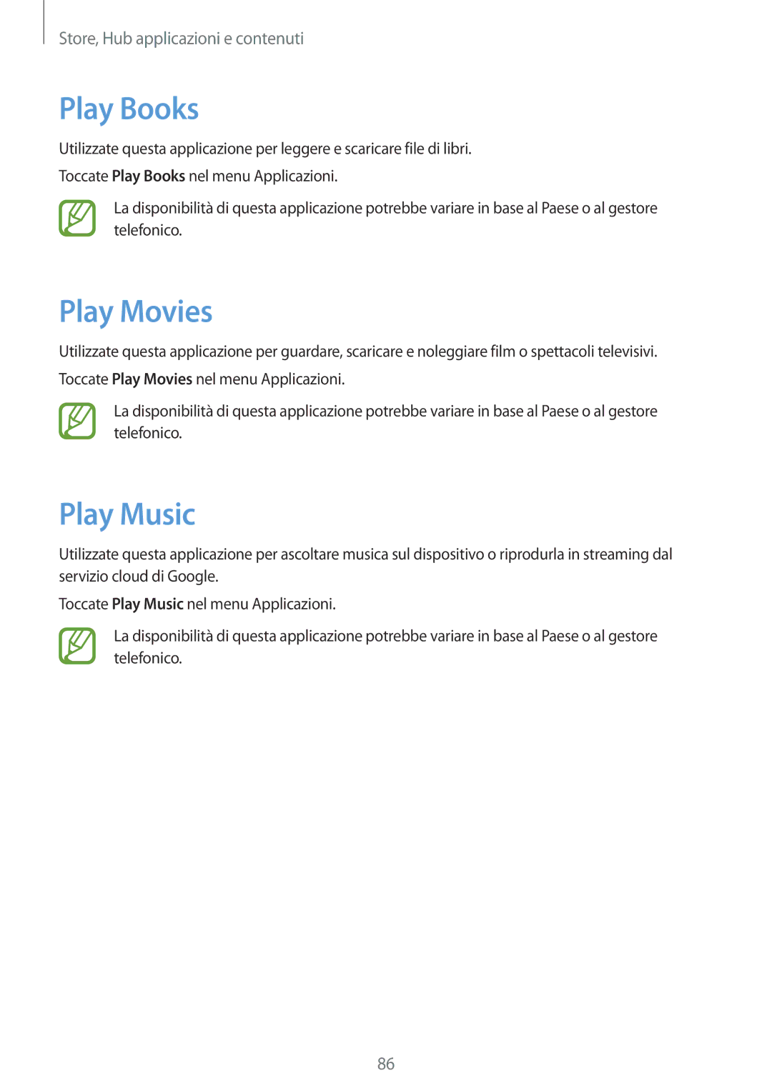 Samsung GT-N8020ZWAOMN, GT-N8020ZWATIM, GT-N8020EAAOMN, GT-N8020EAATLA manual Play Books, Play Movies, Play Music 