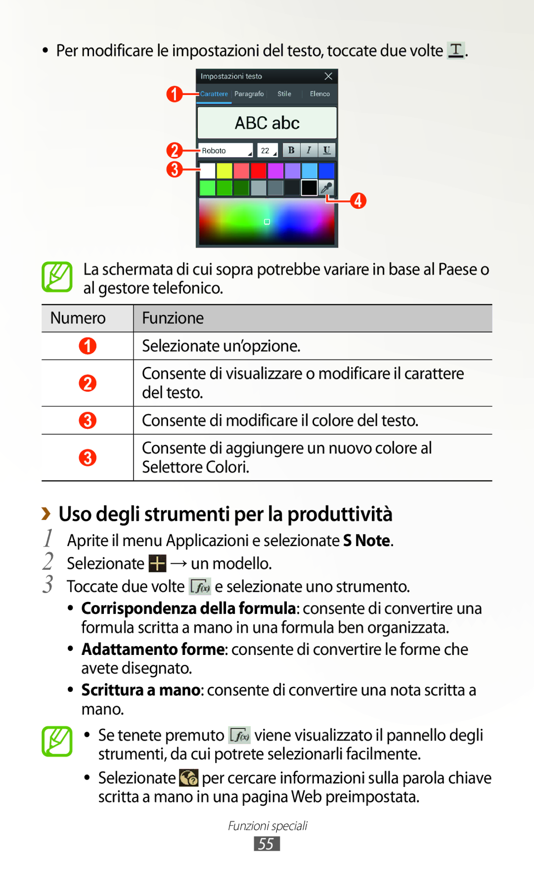 Samsung GT-N8020EAATLA, GT-N8020ZWATIM, GT-N8020EAAOMN, GT-N8020ZWAOMN manual ››Uso degli strumenti per la produttività 