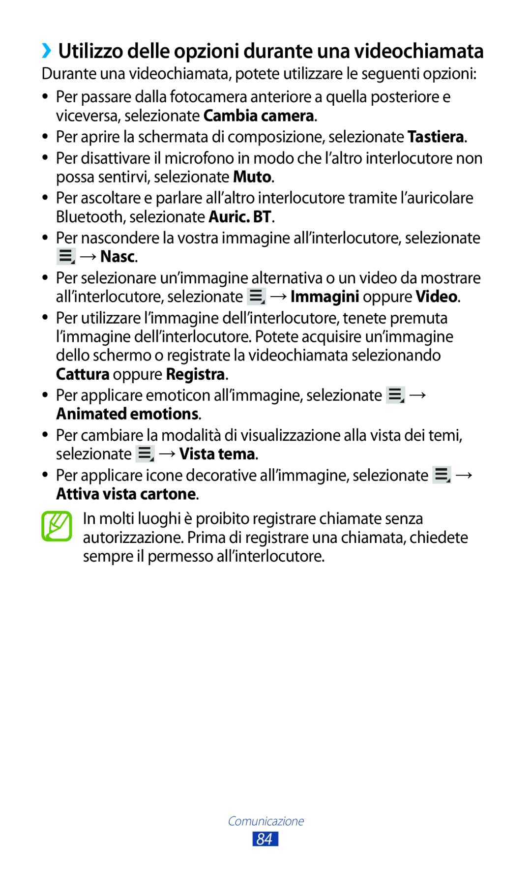 Samsung GT-N8020ZWATIM, GT-N8020EAAOMN, GT-N8020ZWAOMN, GT-N8020EAATLA manual → Vista tema, Attiva vista cartone 