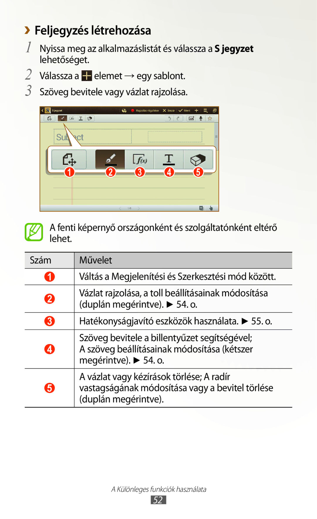 Samsung GT-N8020ZWAVD2, GT-N8020EAACNX, GT-N8020ZWATMH, GT-N8020EAATMH manual Feljegyzés létrehozása 