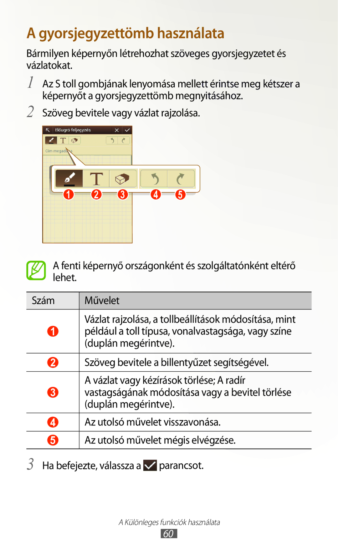 Samsung GT-N8020ZWAVD2, GT-N8020EAACNX, GT-N8020ZWATMH, GT-N8020EAATMH manual Gyorsjegyzettömb használata 