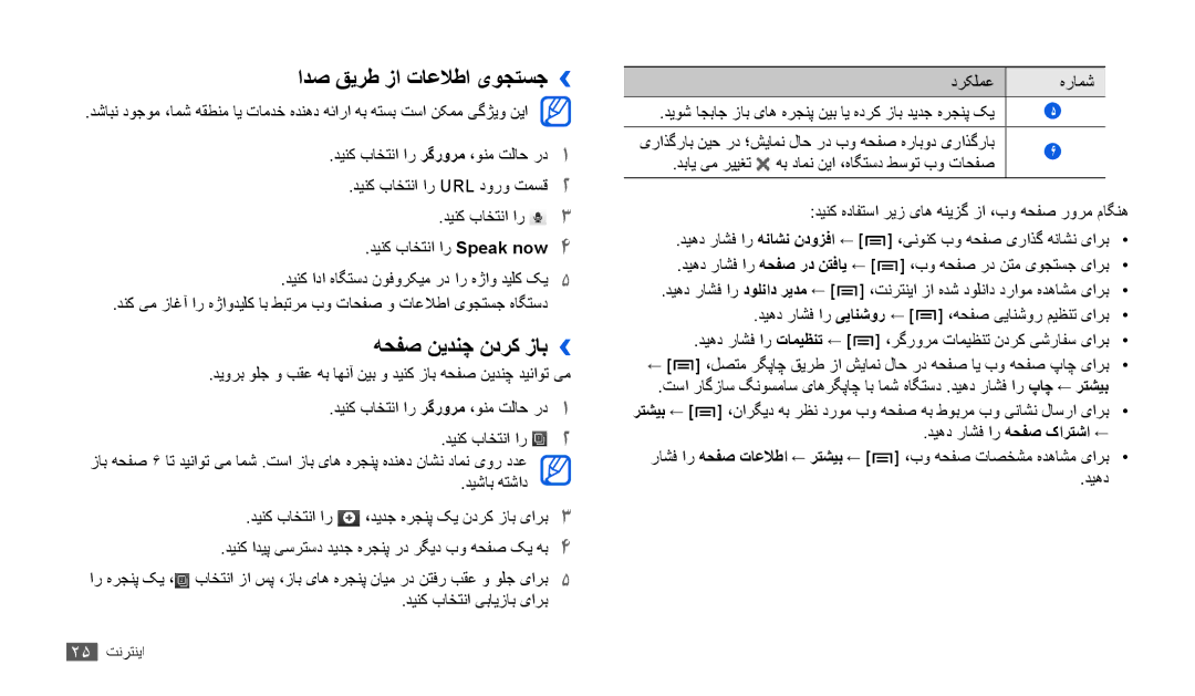 Samsung GT-P1000CWEXSG manual ادص قيرط زا تاعلاطا یوجتسج››, هحفص نيدنچ ندرک زاب››, دينک باختنا یبايزاب یارب درکلمع هرامش 