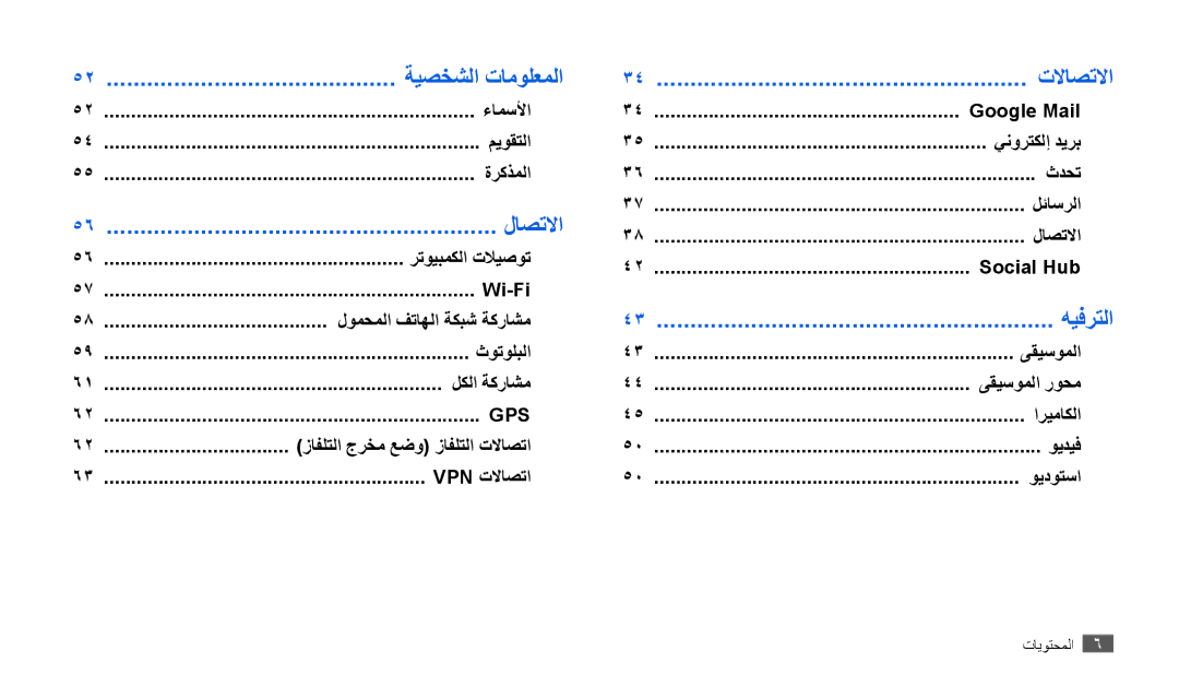 Samsung GT-P1000CWAECT, GT-P1000CWAAFG, GT-P1000CWAKSA, GT-P1000CWAMID, GT-P1000CWAPAK, GT-P1000CWSTHR manual ةيصخشلا تامولعملا 