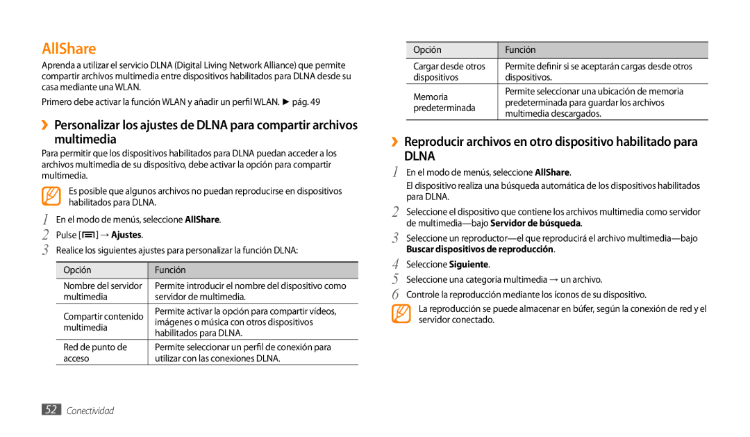 Samsung GT-P1000CWANEE, GT-P1000CWAITV, GT-P1000CWDPRO AllShare, ››Reproducir archivos en otro dispositivo habilitado para 