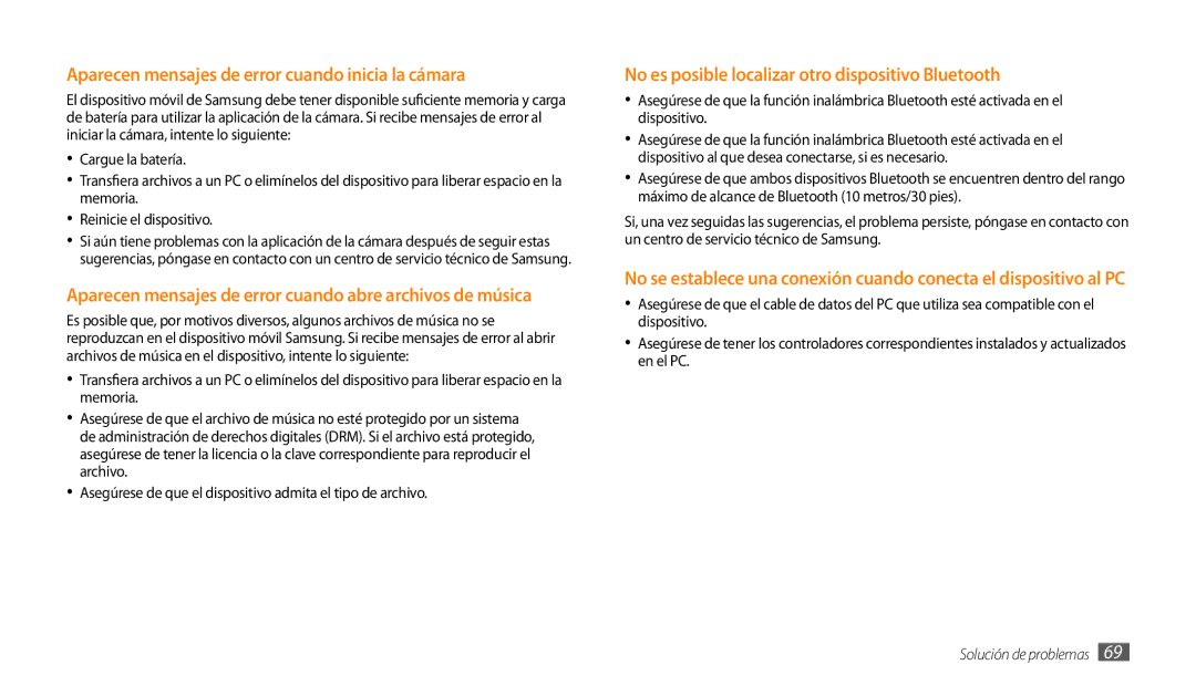 Samsung GT-P1000CWEATL, GT-P1000CWAITV, GT-P1000CWDPRO, GT-P1000CWAAMN Aparecen mensajes de error cuando inicia la cámara 