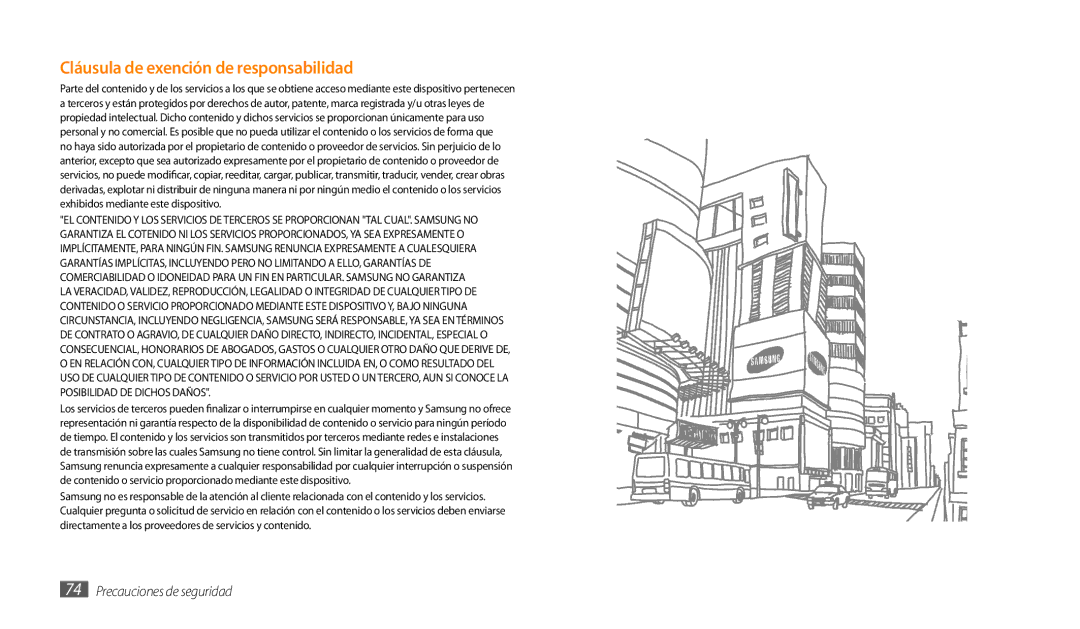 Samsung GT-P1000CWDATL, GT-P1000CWAITV, GT-P1000CWDPRO, GT-P1000CWAAMN manual Cláusula de exención de responsabilidad 