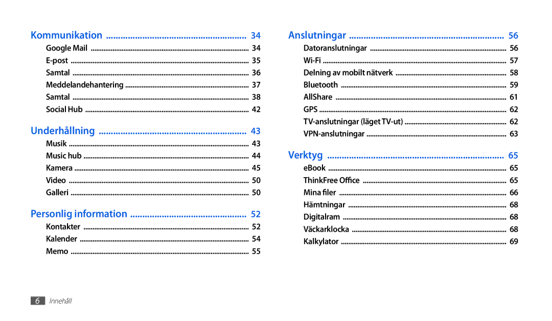 Samsung GT-P1000CWANEE, GT-P1000MSANEE manual Kommunikation 