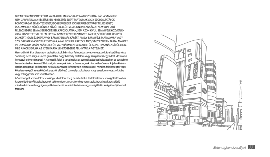 Samsung GT-P1000CWAO2C, GT-P1000CWAOMN, GT-P1000CWAITV, GT-P1000CWAMTL, GT-P1000CWAXEH manual Biztonsági rendszabályok 
