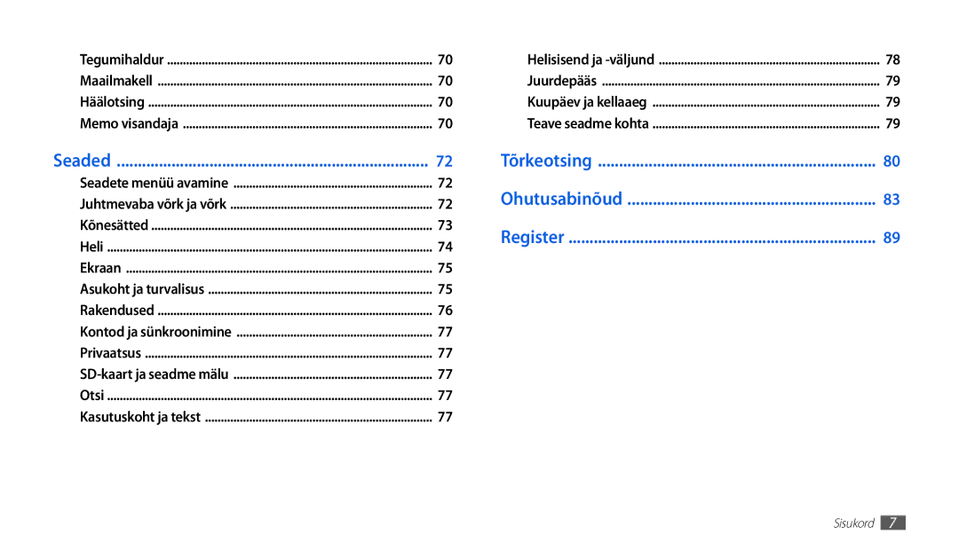 Samsung GT-P1000CWJSEB, GT-P1000CWASEB manual Seaded 