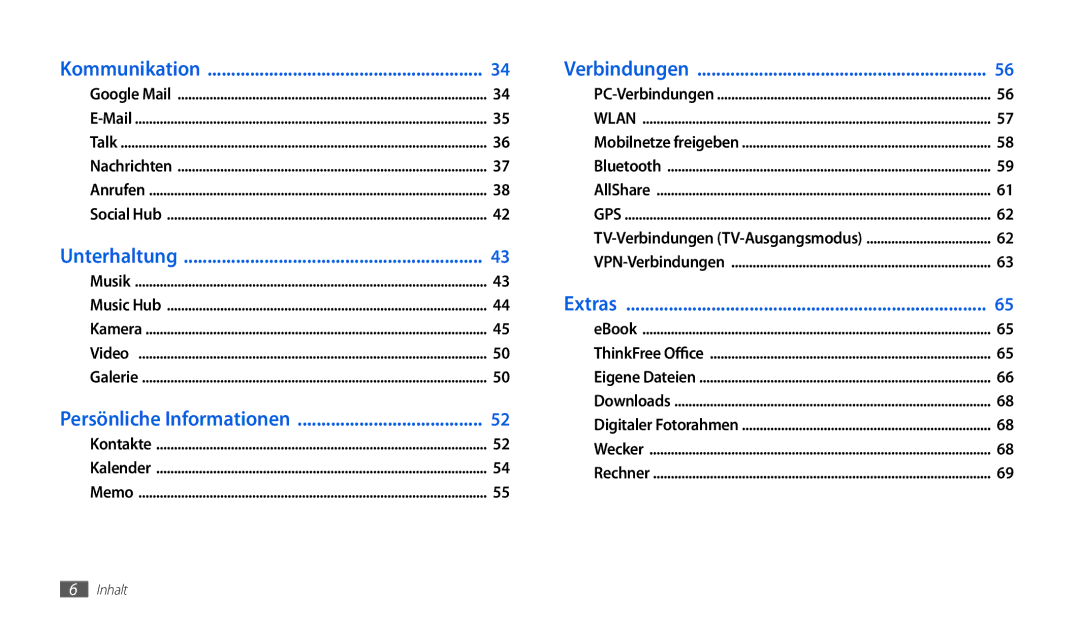 Samsung GT-P1000CWDDTM, GT-P1000CWAVD2, GT-P1000CWDDBT, GT-P1000ZKDDBT, GT-P1000MSADBT manual Persönliche Informationen 